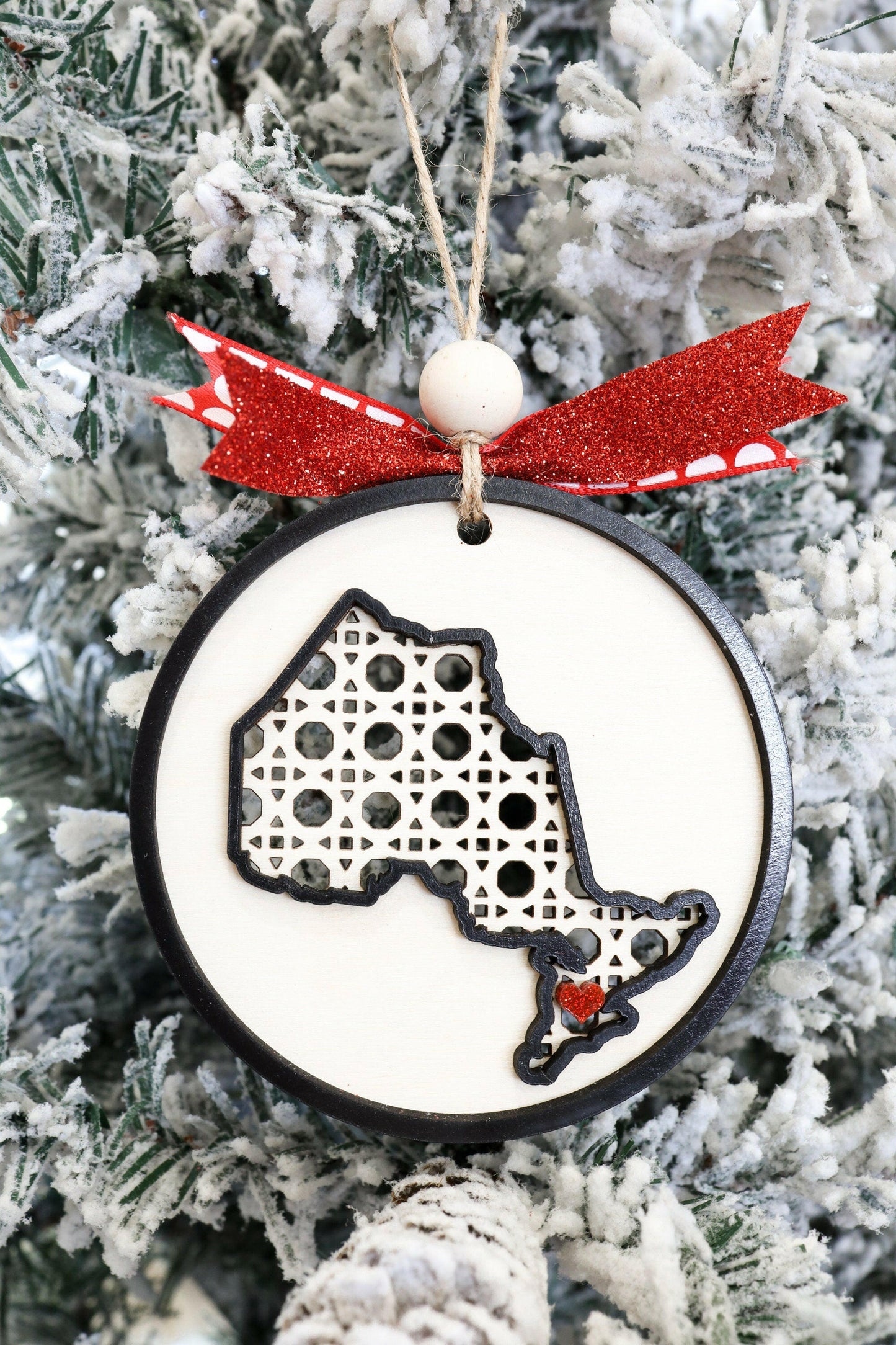 Canadian Province Rattan Christmas Ornaments Laser Cut Digital File | 10 Provinces With Hearts | Canada Christmas Ornaments SVG | Glowforge