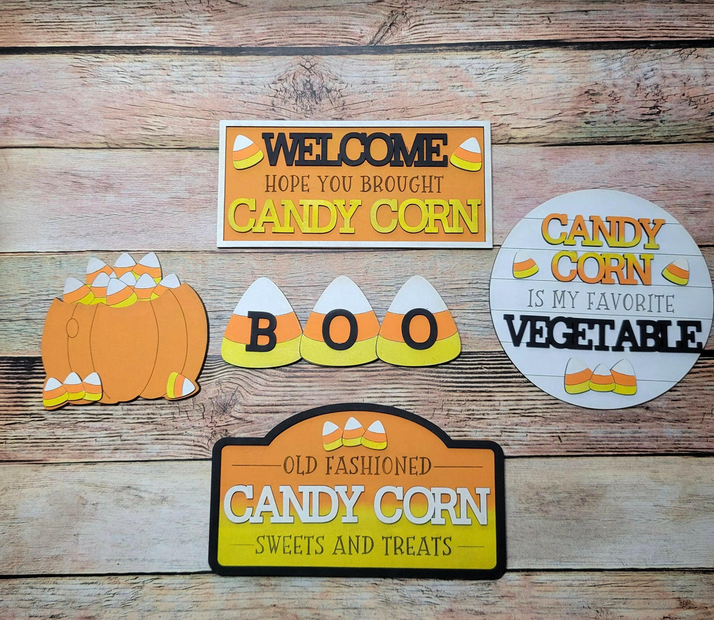 Candy Corn Tiered Tray SVG, October Tiered Tray SVG, Trick or Treat Tiered Tray SVG Laser File, Halloween Laser File, Pumpkin Tiered Tray