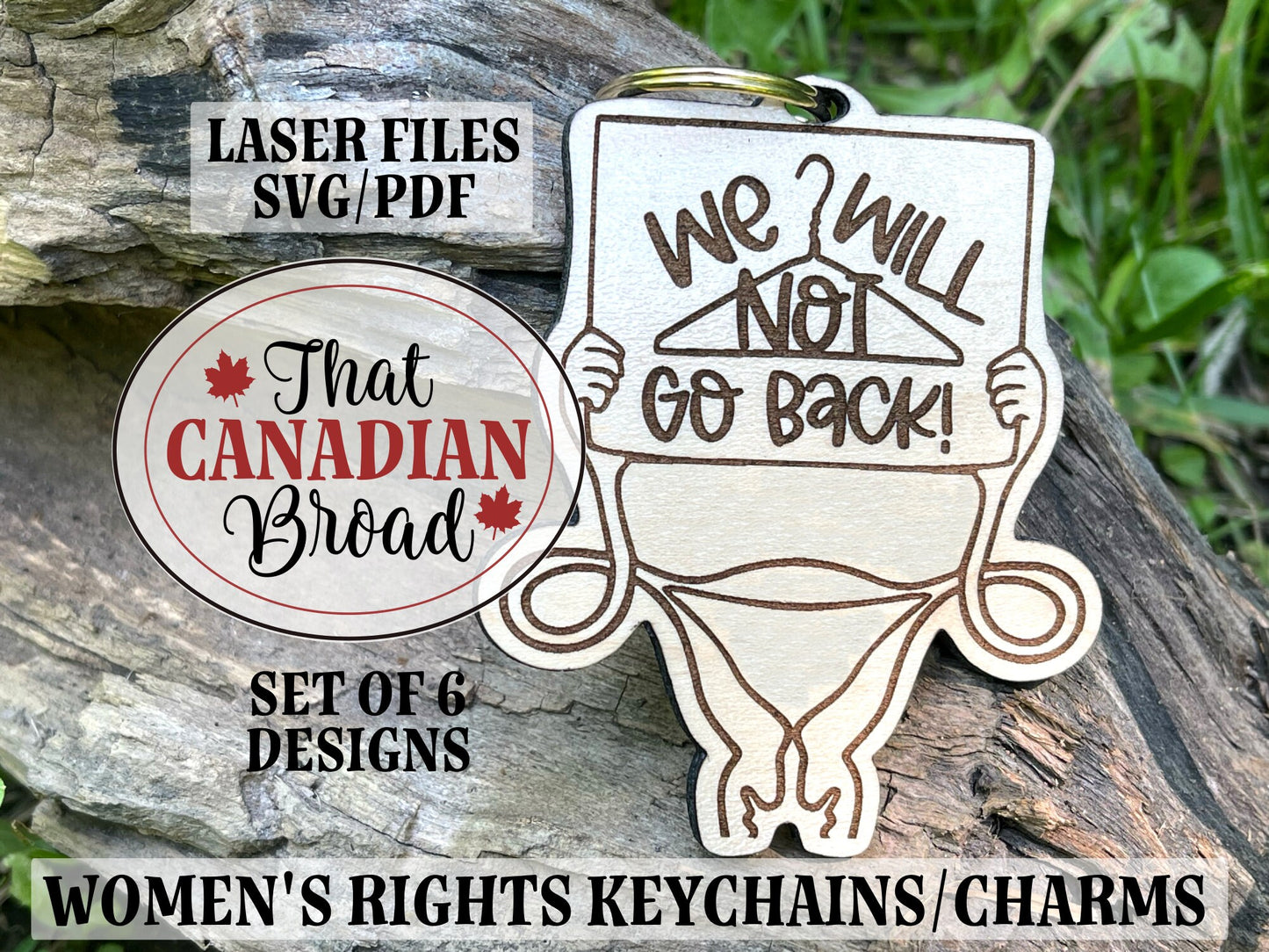 Women's Rights Keychain Bundle, Set of 6 keychain designs, Awareness Keychain, Uterus, Laser File, SVG & PDF formats,