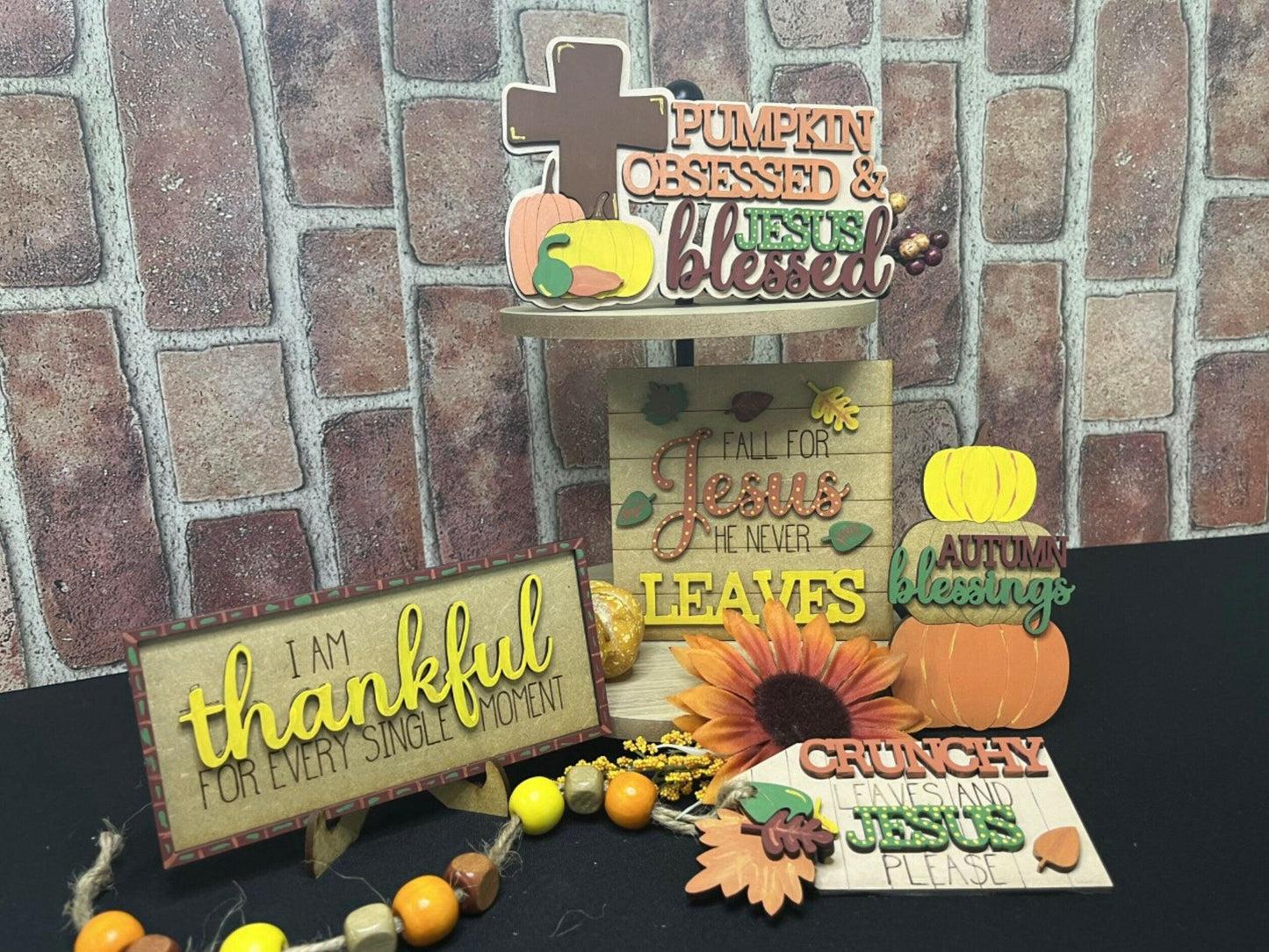 Fall for Jesus Tiered Tray SVG, October Tiered Tray SVG, Autumn Tiered Tray SVG, Religious Fall Tiered Tray, Christian Fall Svg Tiered Tray