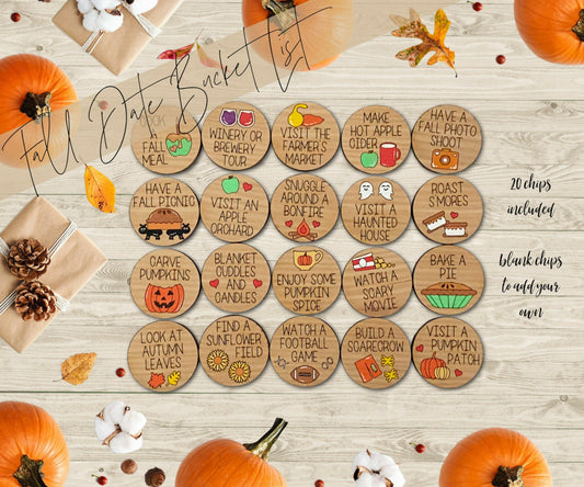 Fall Date Night Tokens SVG, Fall Activities for Couples Tokens SVG, October Couples Tokens Svg, Fall Couples Tokens Svg, Gift for Him Svg