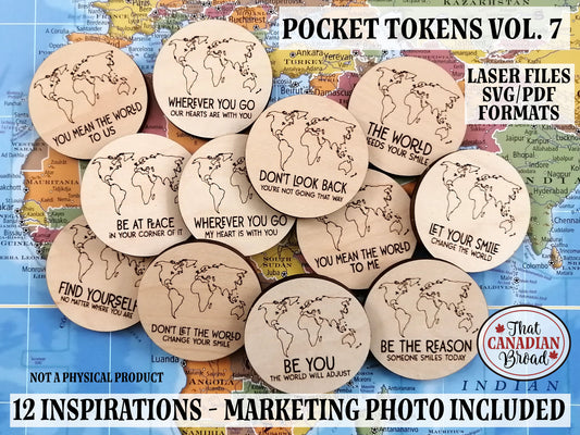 POCKET TOKENS Vol 7 , Pocket Hugs, 12 tokens, Affirmation, Reassurance, Inspirational, recovery, addiction, mental health,