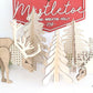 Freestanding 3D Rattan Reindeer and Pine Trees Laser Cut Digital File | Scandinavian Christmas Trees | Boho Christmas Decor | Glowforge
