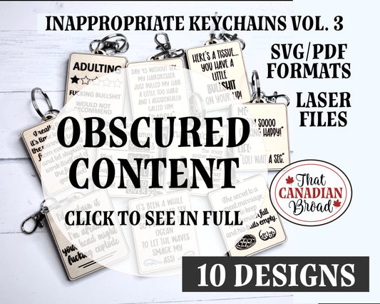 Inappropriate Keychains Vol 3, Inappropriate, Adult humour, Adult Humor, Funny keychains, Laser Files Adult Only,Laser file, Digital file