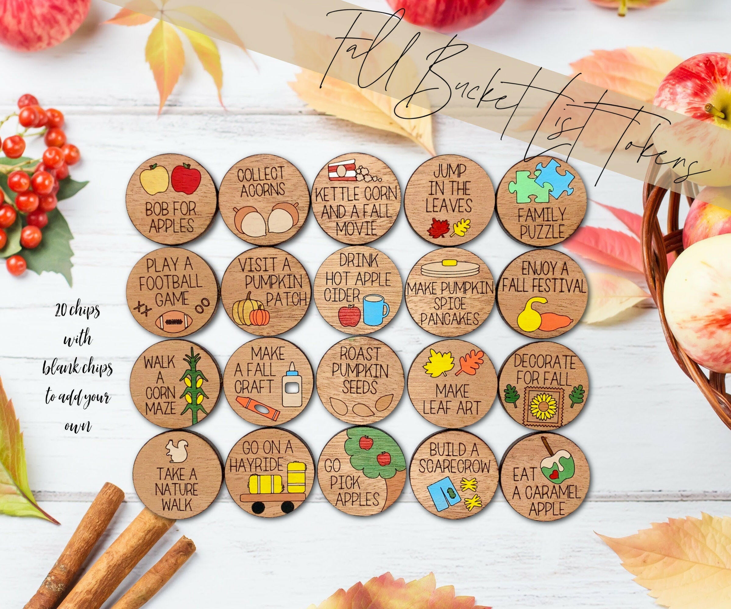 Fall Family Tokens SVG, Fall Activities for Families Tokens SVG, Novem ...