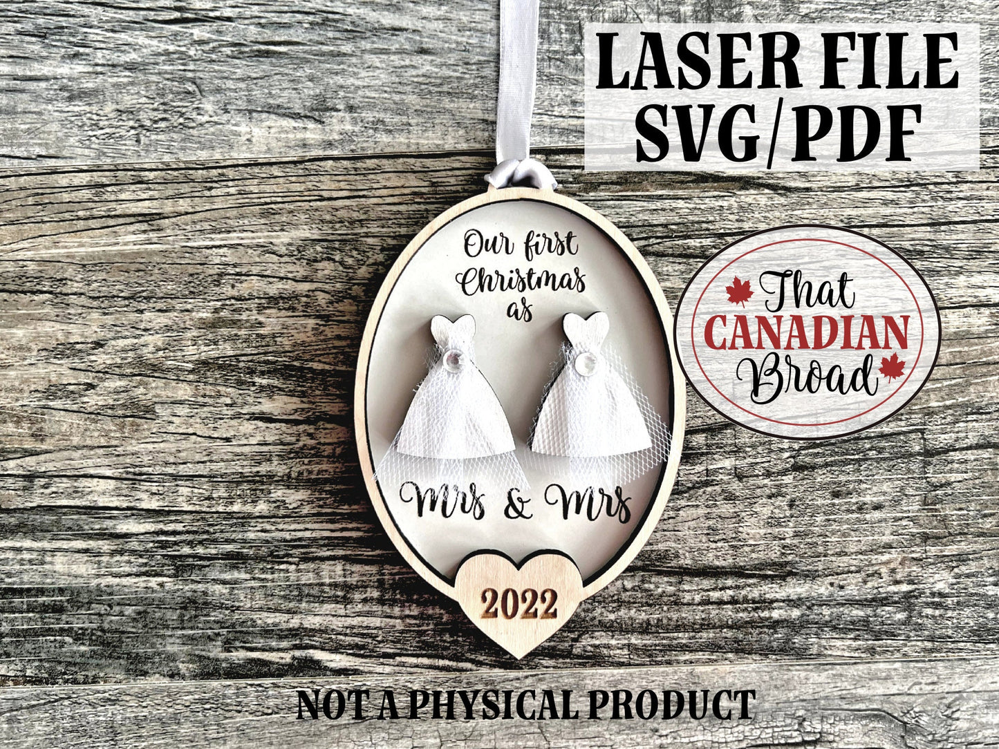 First Christmas Mr & Mrs, ornament 2022-2030, includes Mr and Mr, Mrs and Mrs, laser file, same sex ornaments, svg, pdf, digital file only