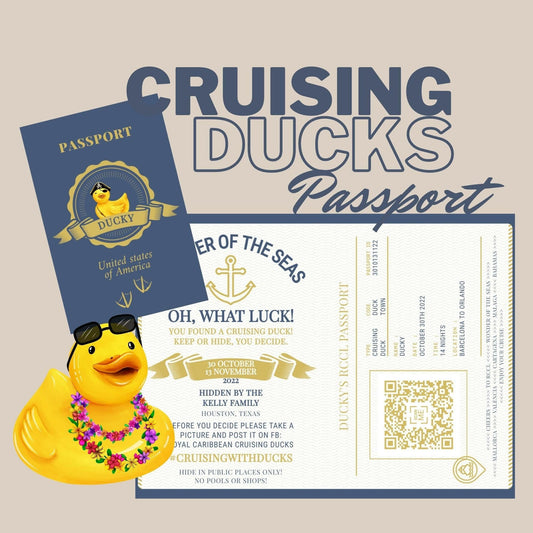 Rubber Duck Tag, Cruising With Ducks Passport, Cruise Ducks Printables, Instant Print Digital Download, Custom Gift for Cruise, Cruise PDF
