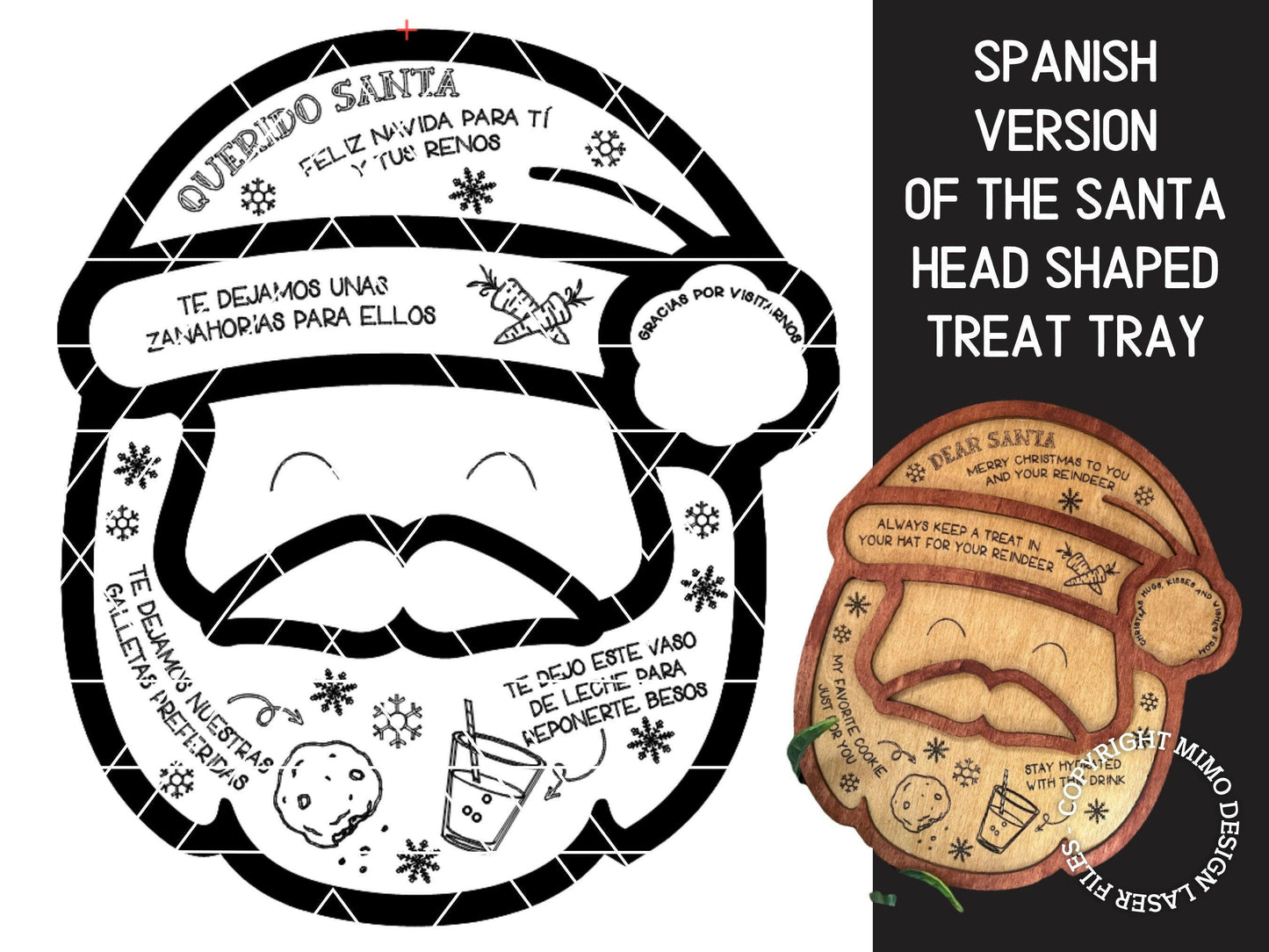 SPANISH Version of the Santa Shaped Treat Tray