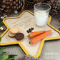 4 Versions of Star Shaped Treat Trays for Santas carrots, milk, cookies