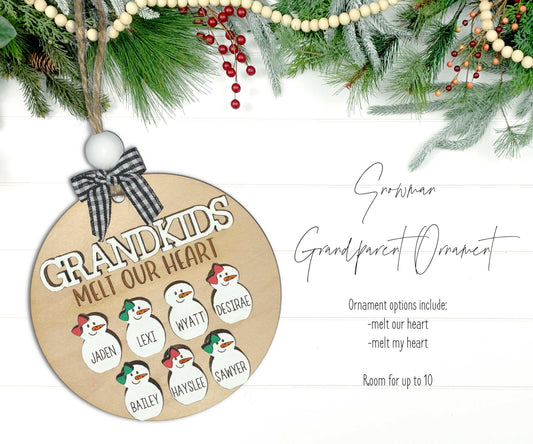 Grandkids Melt Our Hearts Christmas Ornament Svg File, Grandparents Ornament SVG File, Grandchildren Ornament Laser SVG File