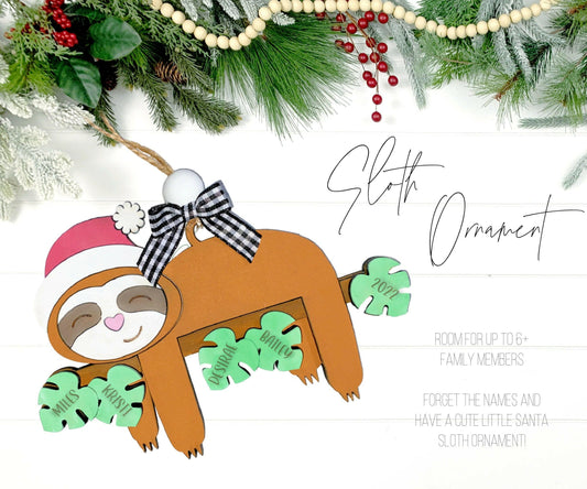 Laser Files AnimalsSloth Family Christmas Ornament SVG, Sloth Ornament SVG, Sloth Christmas Ornament Laser File, Animal Christmas Ornament SVG, Silly Christmas