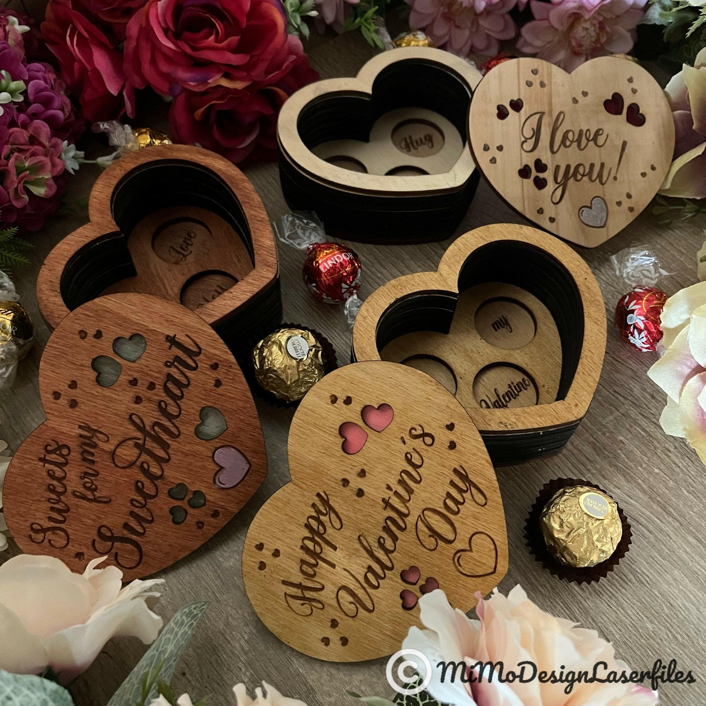 Statement 3 Heart Chocolate Candy Box with multiple options for making