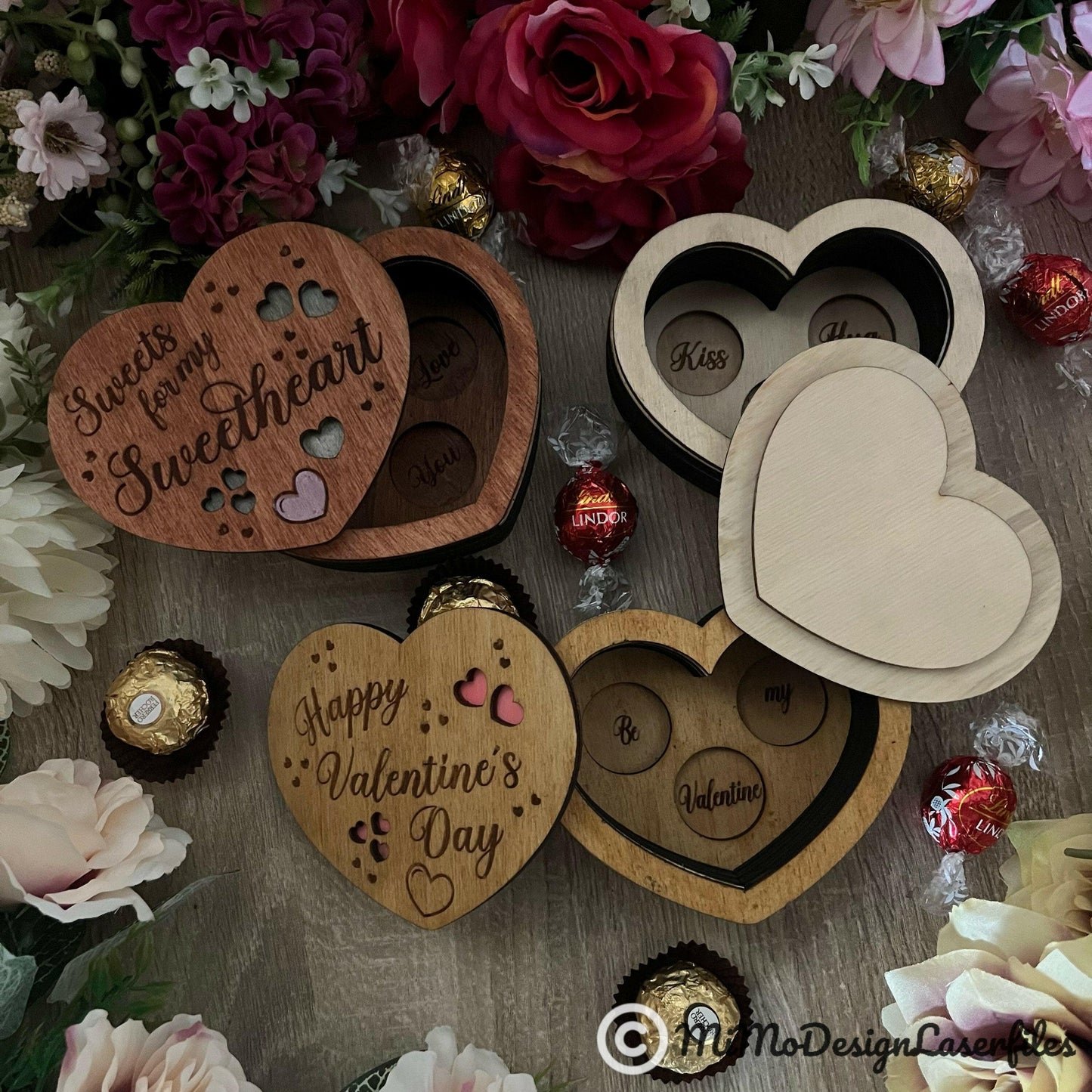 Statement 3 Heart Chocolate Candy Box with multiple options for making