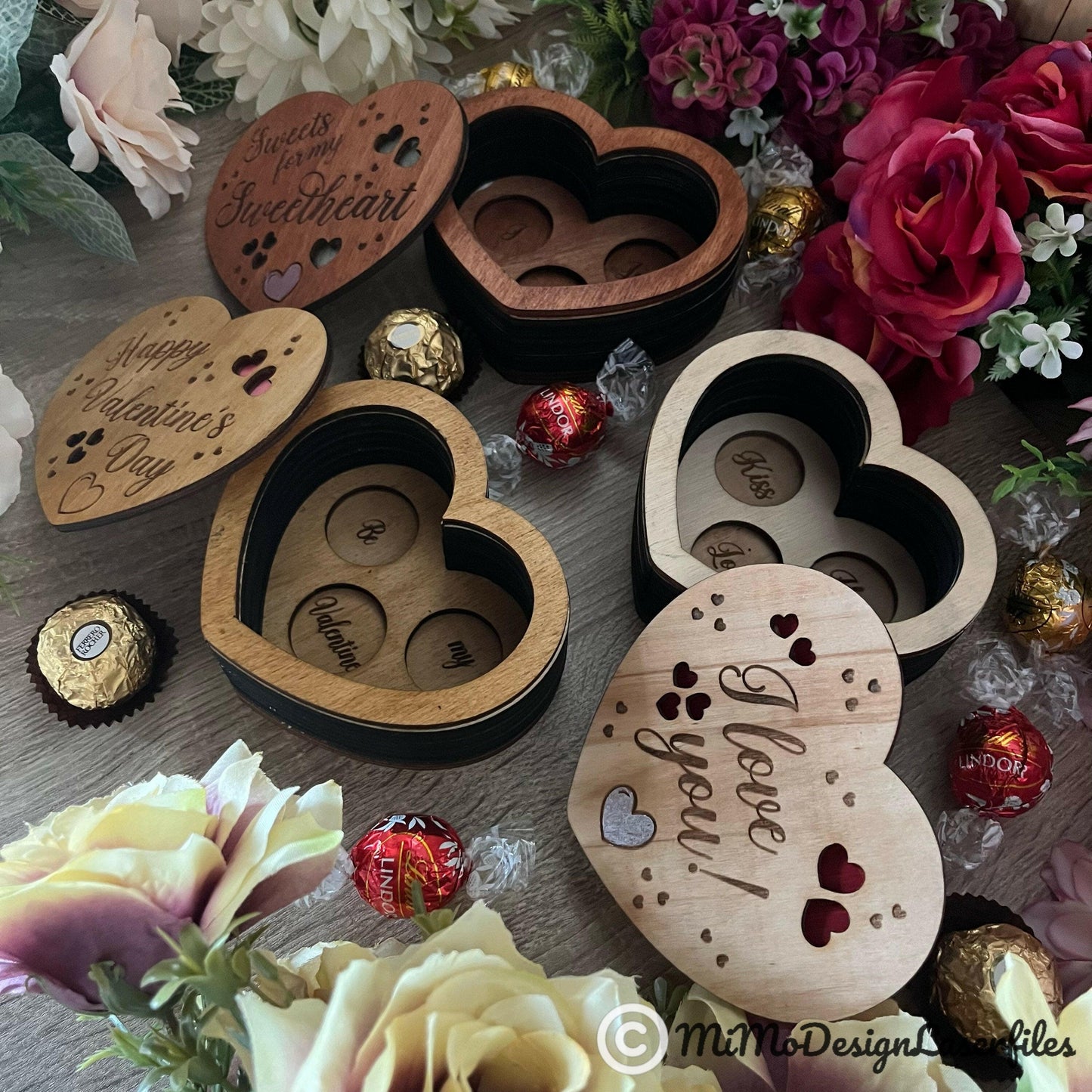 Statement 3 Heart Chocolate Candy Box with multiple options for making