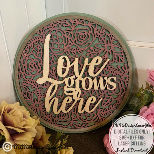 Floral Handdrawn sign / door hanger