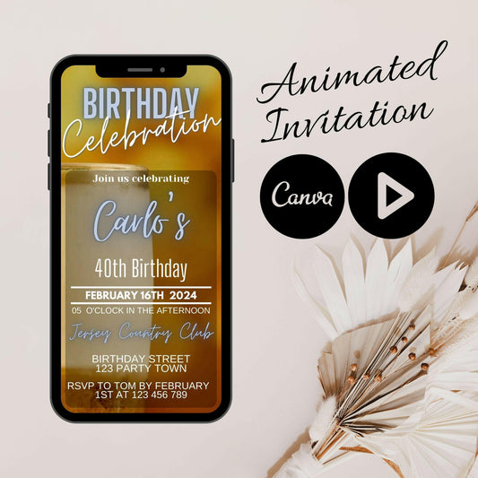 Cheers to 3 Decades: Animated Beer-Themed 30th Birthday Invite That's Brew-tiful on Mobile!