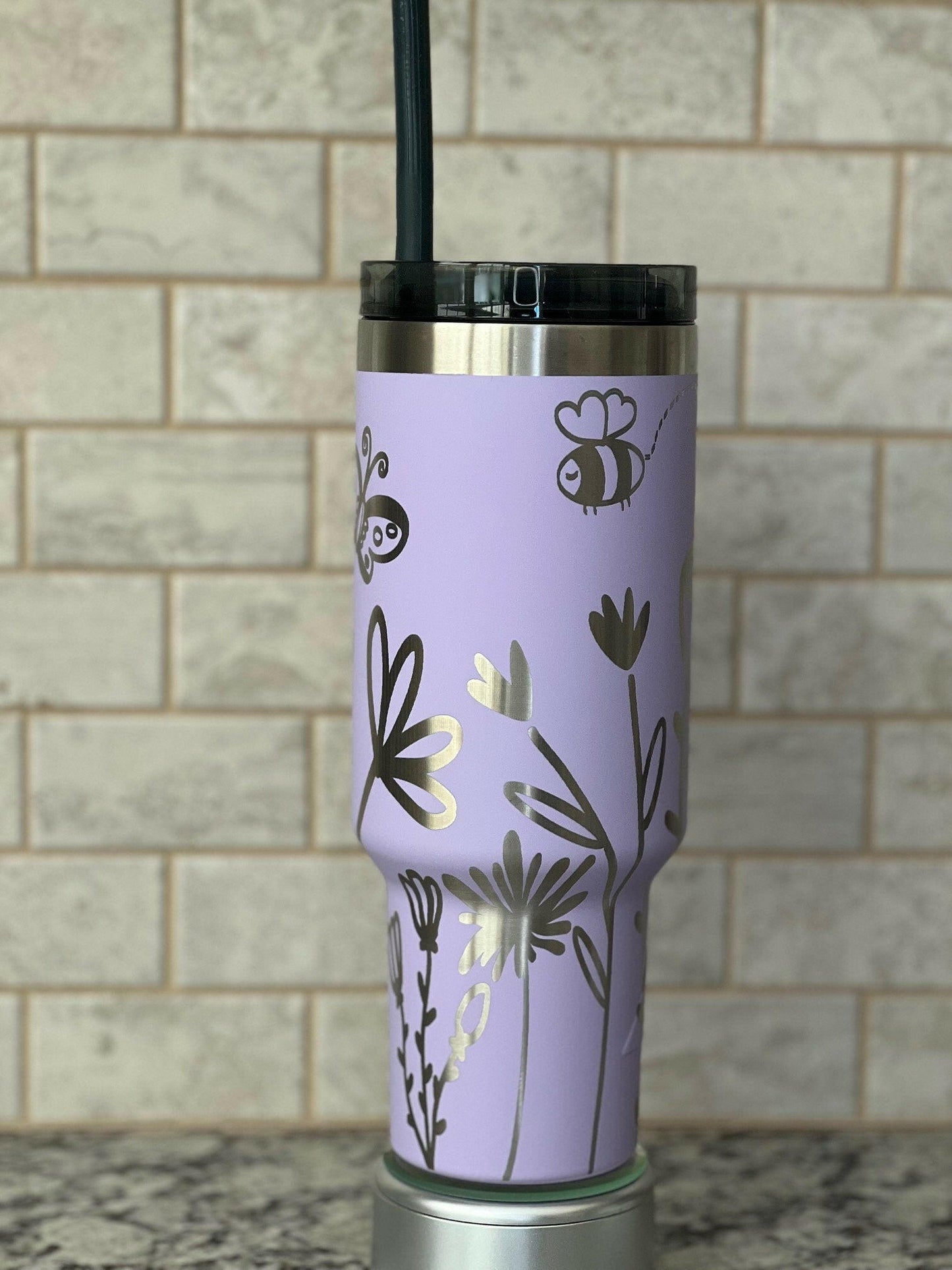 Floral Garden Laser Engraved Full Wrap Design for 40oz Tumbler, Digital Download, SVG, Seamless Design, Tumbler Wrap For Laser Rotary