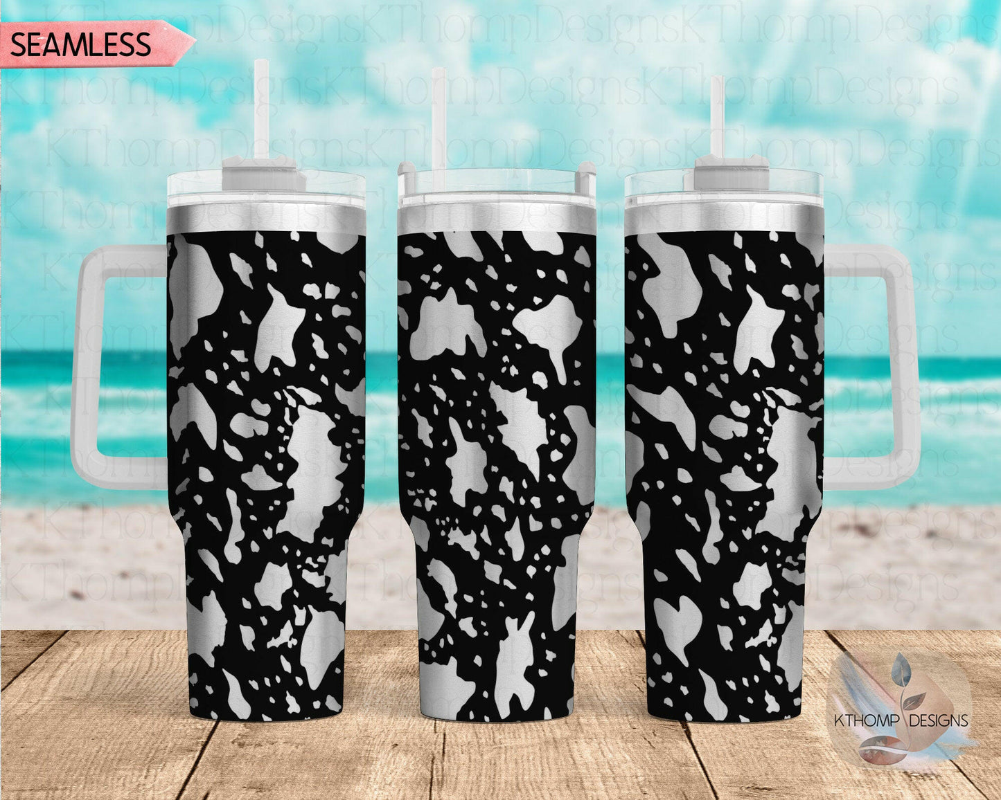 Cowhide Laser Engraved Full Wrap Design for 40oz Tumbler, Digital Download, SVG, Cow Pattern Seamless Design, Tumbler Wrap For Laser Rotary