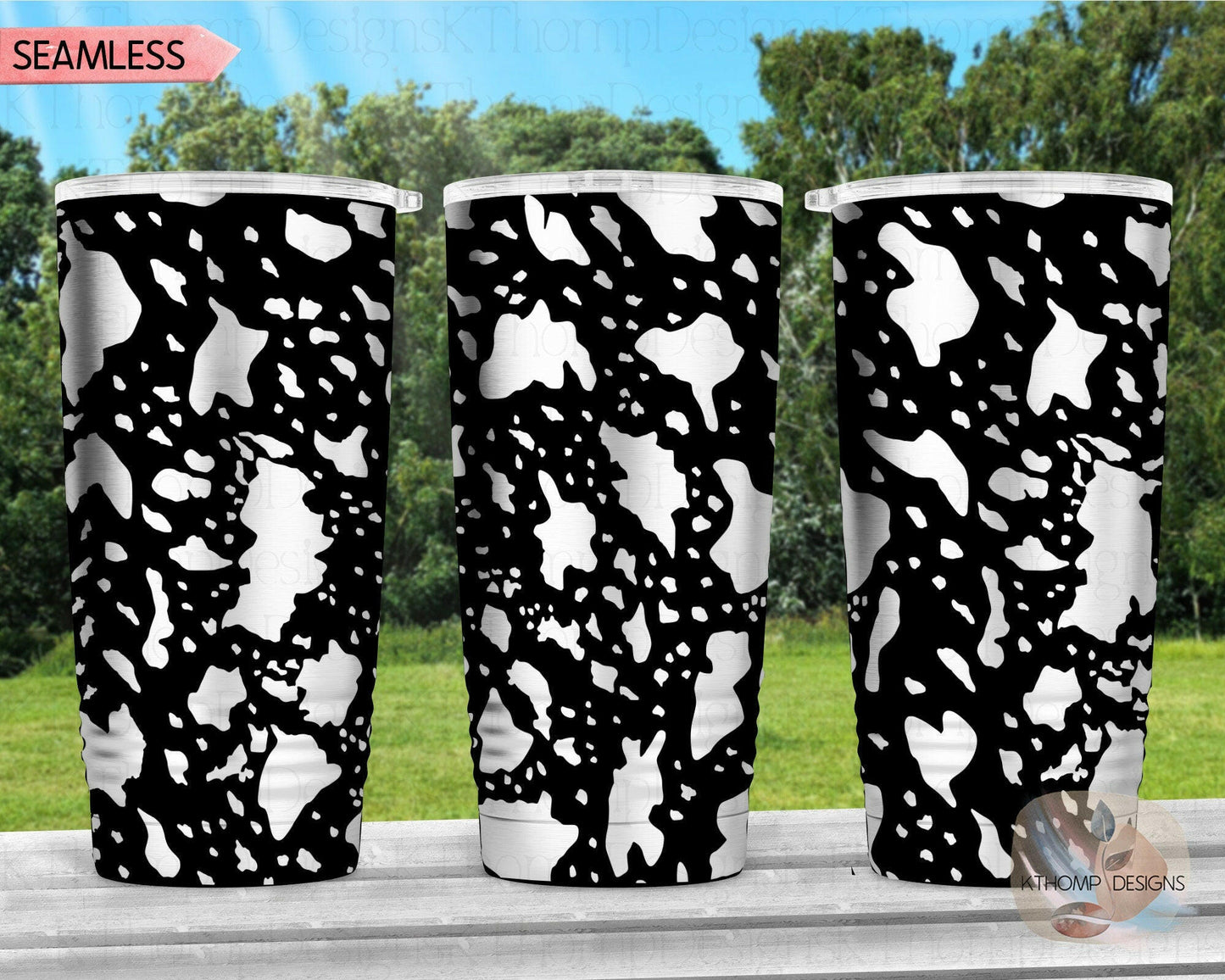 Cowhide Laser Engraved Full Wrap for 20oz & 30oz Tumblers, Digital Download, SVG, Cow Pattern Seamless Design, Tumbler Wrap For Rotary