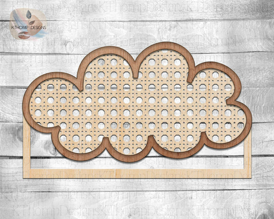 Cane Rattan Cloud Bow Holder design, Instant Digital Download, Laser Cut File, Glowforge File, Laser Cut, Glowforge Tested, Cricut, SVG