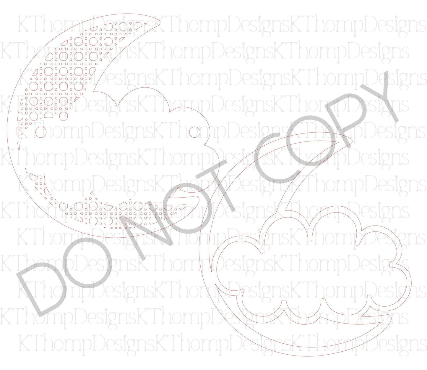 Cane Rattan Moon & Cloud Sign design, Instant Digital Download, Laser Cut File, Glowforge File, Laser Cut, Glowforge Tested, Cricut, SVG