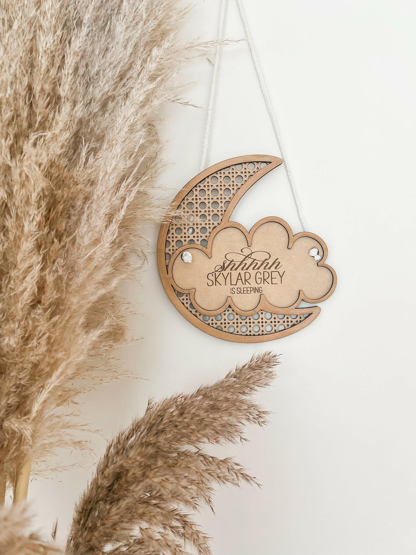 Cane Rattan Moon & Cloud Sign design, Instant Digital Download, Laser Cut File, Glowforge File, Laser Cut, Glowforge Tested, Cricut, SVG