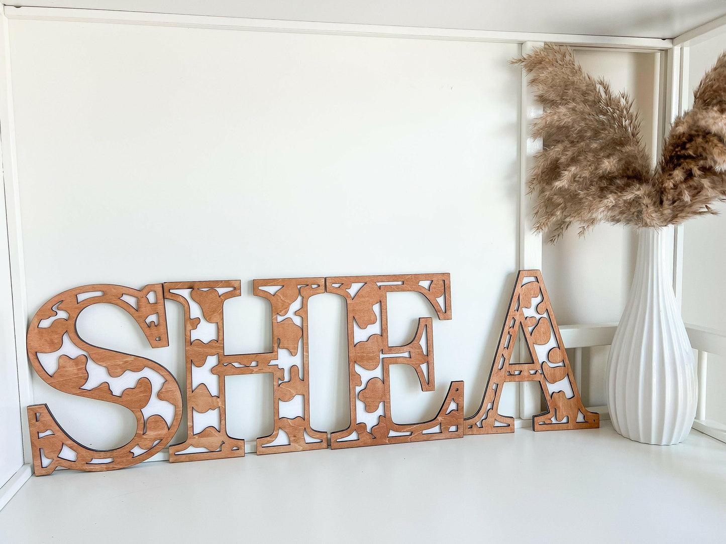 Laser Cut Cowhide Alphabet Set, Instant Digital Download, Alphabet 26 letters, Numbers 0-9, Laser Cut Files for Glowforge Cricut, SVG