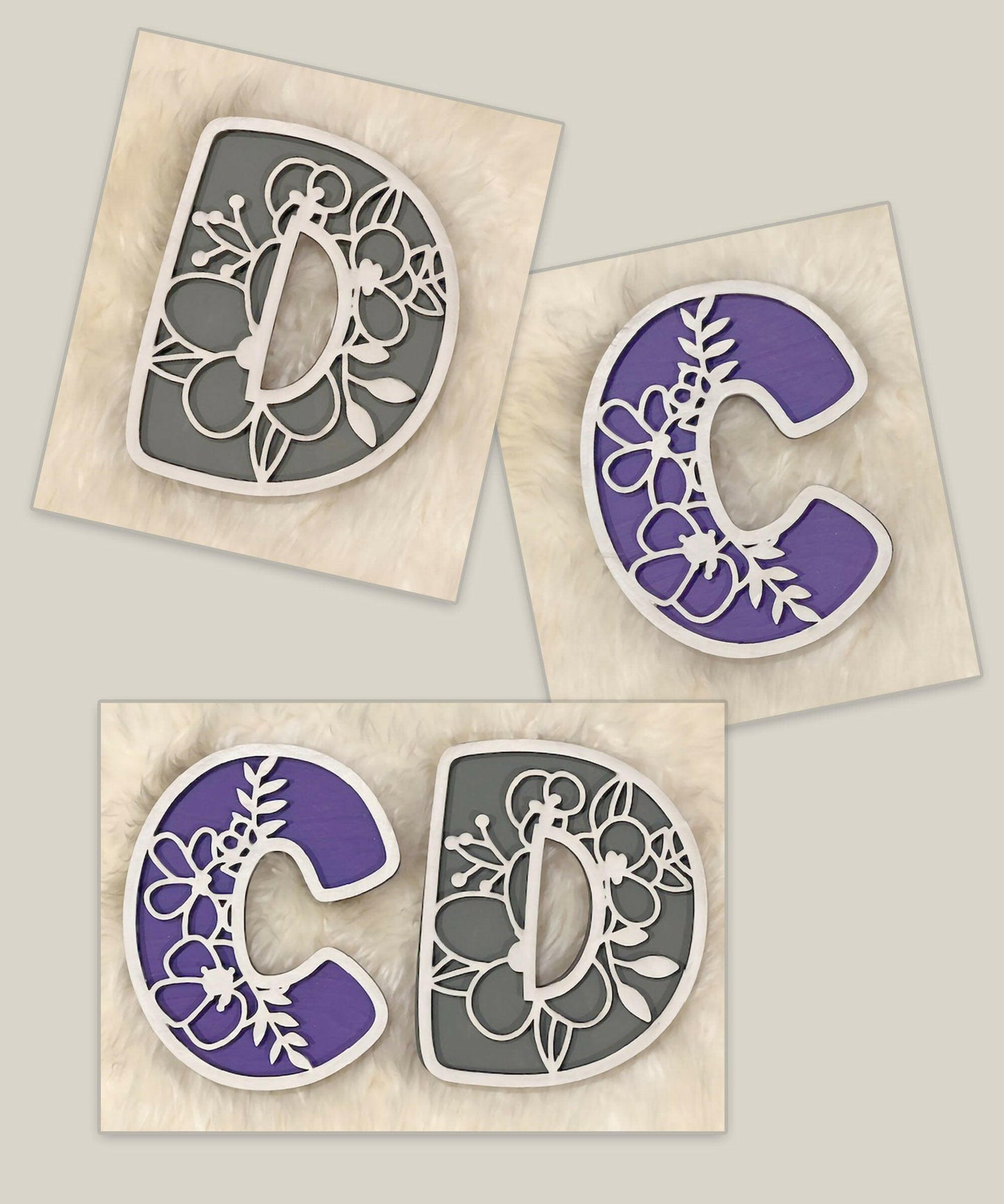 Floral Alphabet Set, Instant Digital Download, Alphabet 26 letters, Numbers 0-9, Laser Cut Files for Glowforge Cricut, SVG