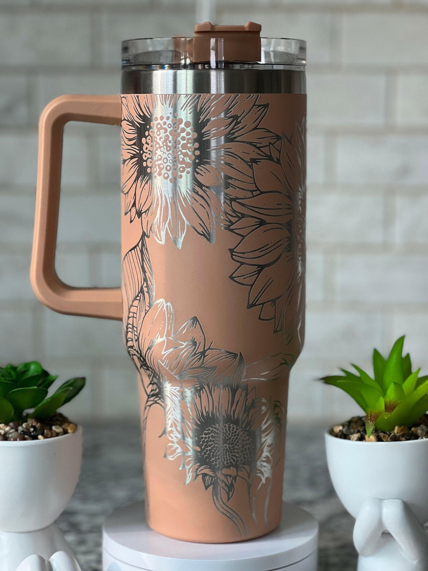 Sunflowers Laser Engraved Full Wrap Design for 40oz Tumbler, Digital Download, SVG, Floral Seamless Design, Tumbler Wrap For Laser Rotary