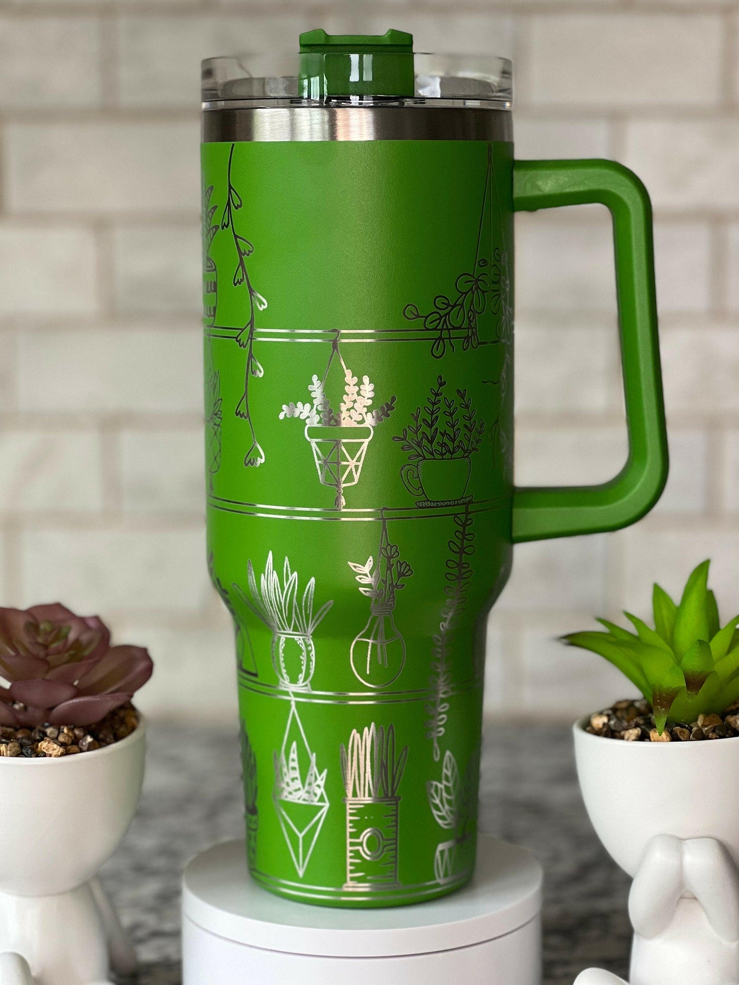 Potted Plant Shelves Laser Engraved Full Wrap Design for 40oz Tumbler, Digital Download, SVG, Seamless Design, Tumbler Wrap For Laser Rotary