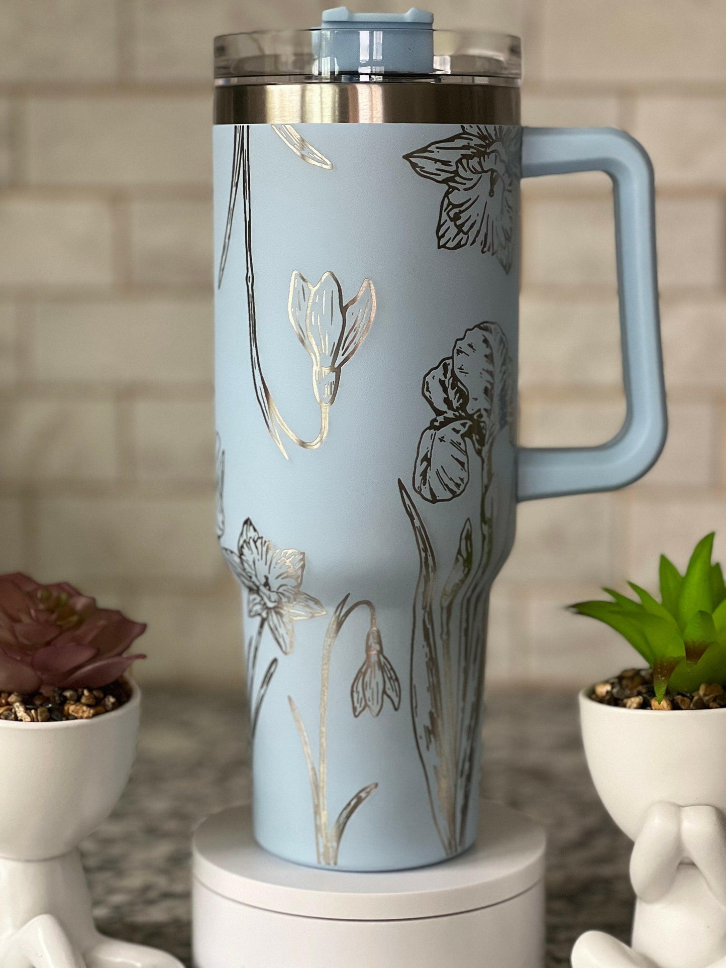 Daffodils Laser Engraved Full Wrap Design for 40oz Tumbler, Digital Download, SVG, Seamless Floral Design, Tumbler Wrap For Laser Rotary