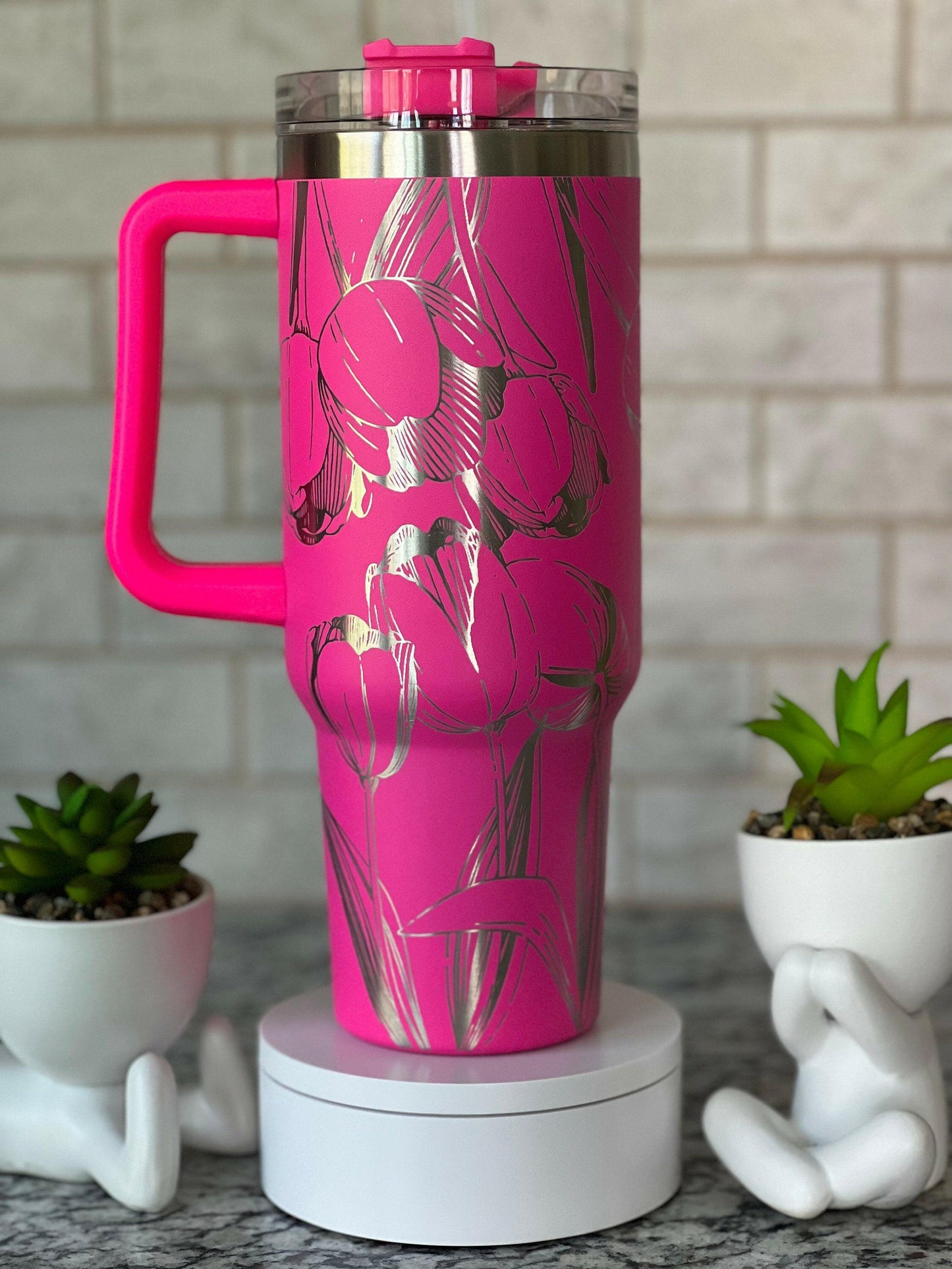 Tulips Laser Engraved Full Wrap Design for 40oz Tumbler, Digital Download, SVG, Seamless Floral Design, Tumbler Wrap For Laser Rotary