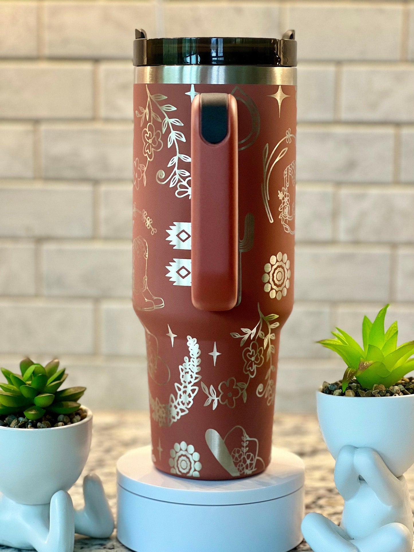 Western Floral Laser Engraved Full Wrap Design for 40oz Tumbler, Digital Download, SVG, Seamless Design, Tumbler Wrap For Laser Rotary