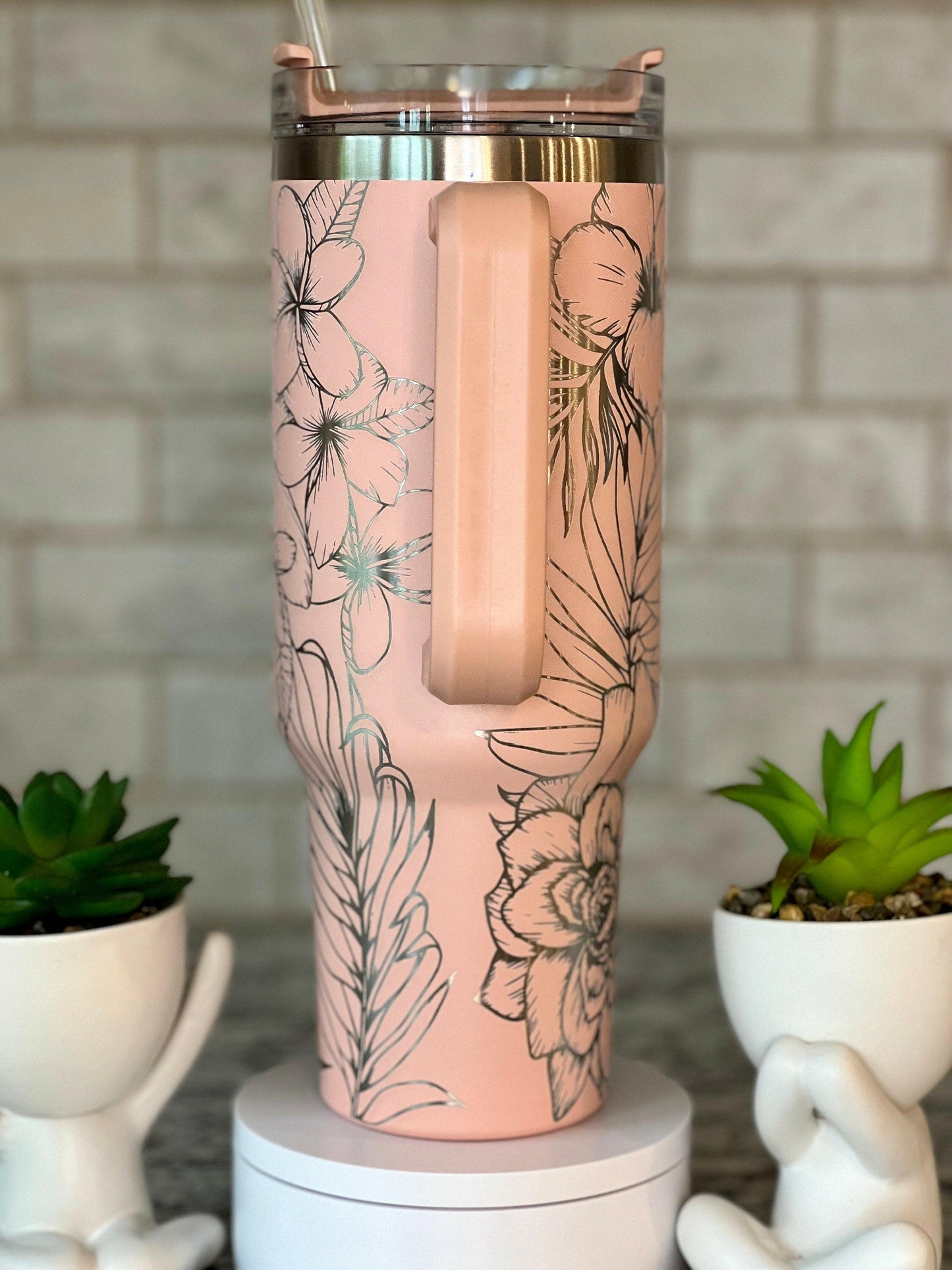 Tropical Plants Laser Engraved Full Wrap Design for 40oz Tumbler, Digital Download, SVG, Seamless Design, Tumbler Wrap For Laser Rotary