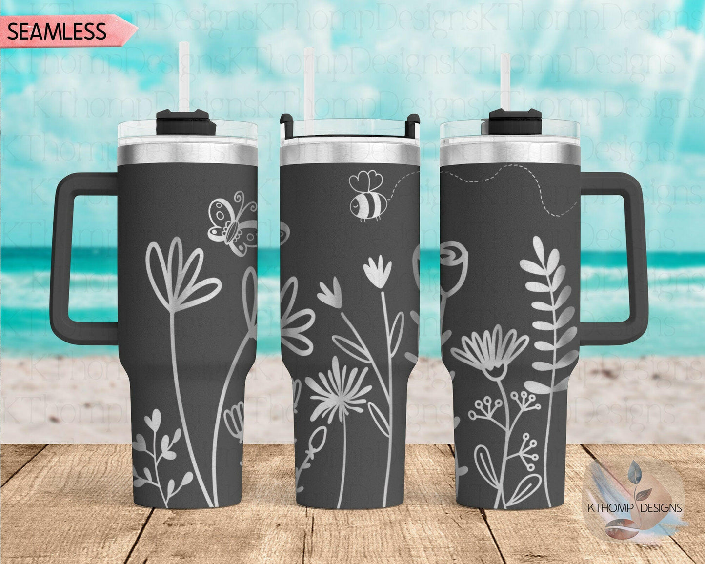 Floral Garden Laser Engraved Full Wrap Design for 40oz Tumbler, Digital Download, SVG, Seamless Design, Tumbler Wrap For Laser Rotary