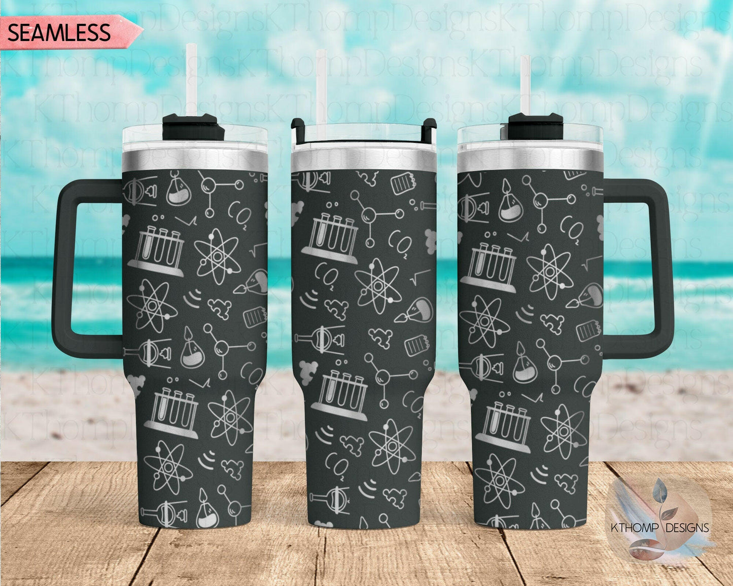 Science Doodles Laser Engraved Full Wrap Design for 40oz Tumbler, Digital Download, SVG, Seamless Design, Tumbler Wrap For Laser Rotary