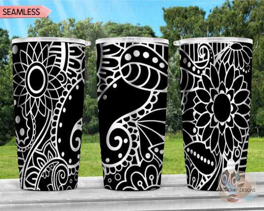 Doodles Laser Engraved Full Wrap Design for 20oz & 30oz Tumblers, Digital Download, SVG, Seamless Design, Tumbler Wrap For Rotary