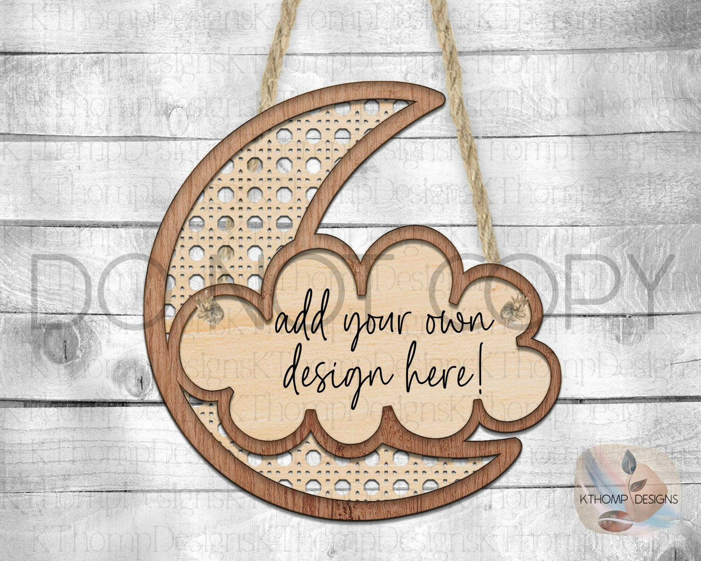 Cane Rattan Moon & Cloud Sign design, Instant Digital Download, Laser Cut File, Glowforge File, Laser Cut, Glowforge Tested, Cricut, SVG