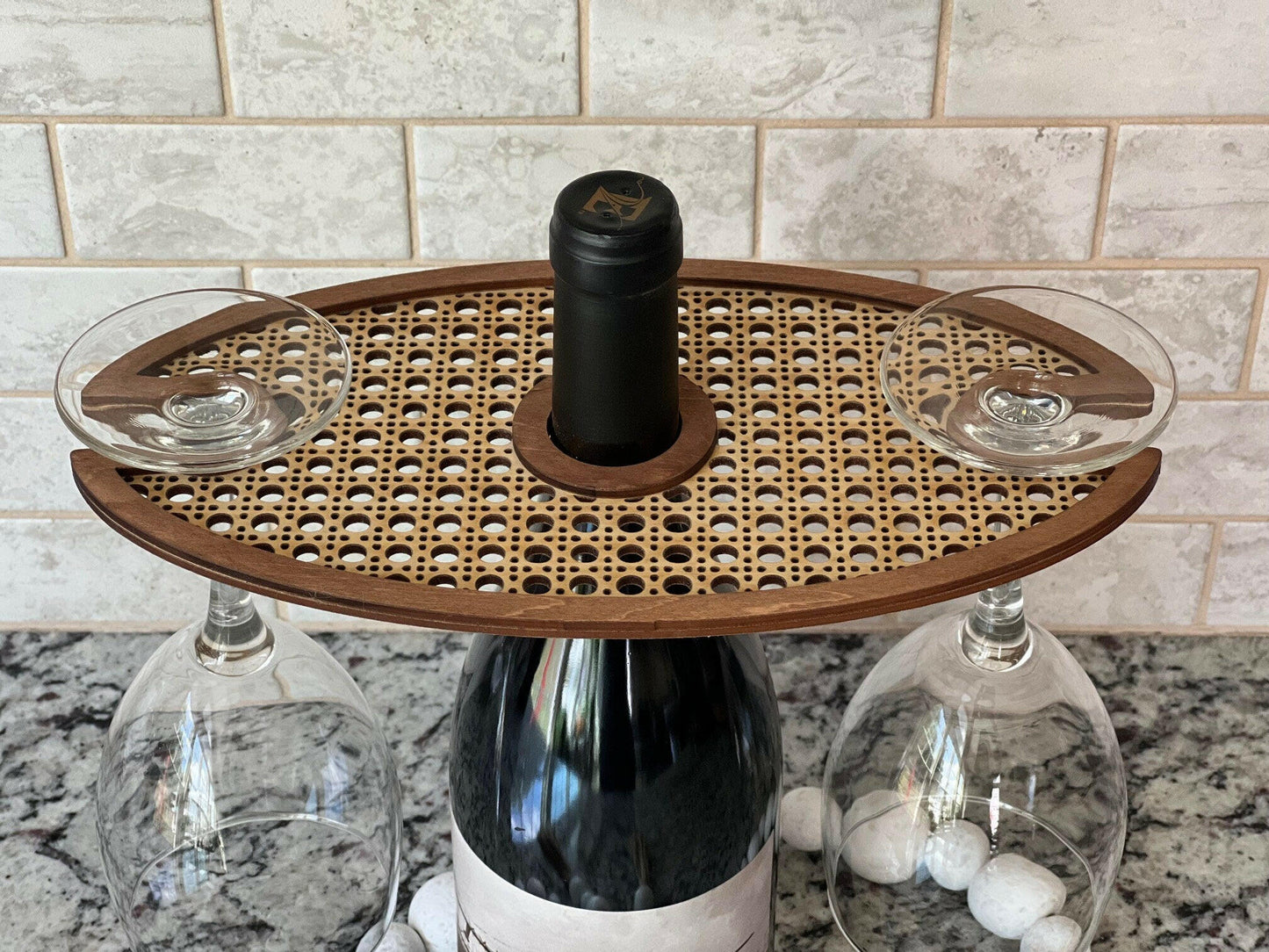 Laser Cut Rattan Wine Caddy design, Instant Digital Download, Laser Cut File, Glowforge File, Glowforge Tested, Cricut, SVG