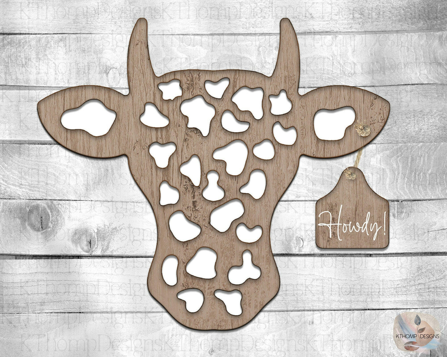 Laser Cut Cow Door Sign design, Instant Digital Download, Laser Cut File, Glowforge File, Door Hanger, Cricut, SVG