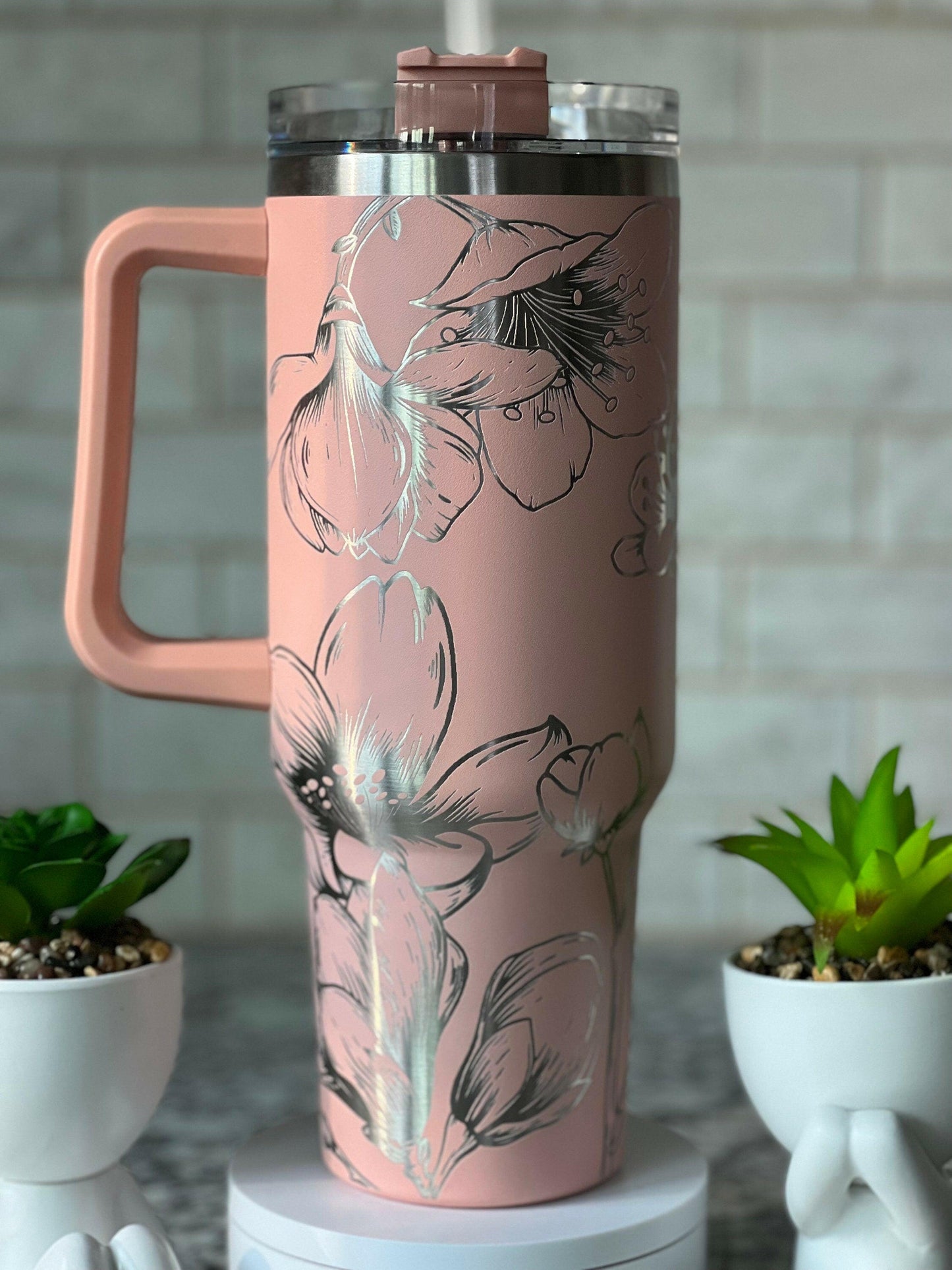 Cherry Blossoms Laser Engraved Full Wrap Design for 40oz Tumbler, Digital Download, SVG, Seamless Design, Tumbler Wrap For Laser Rotary