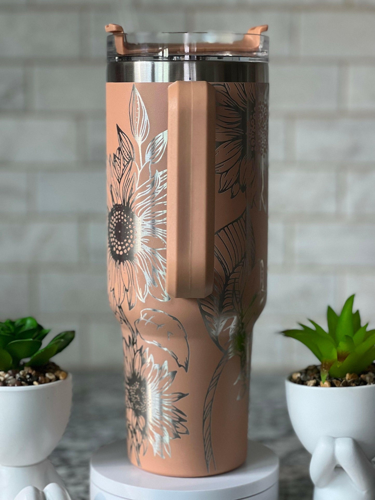 Sunflowers Laser Engraved Full Wrap Design for 40oz Tumbler, Digital Download, SVG, Floral Seamless Design, Tumbler Wrap For Laser Rotary