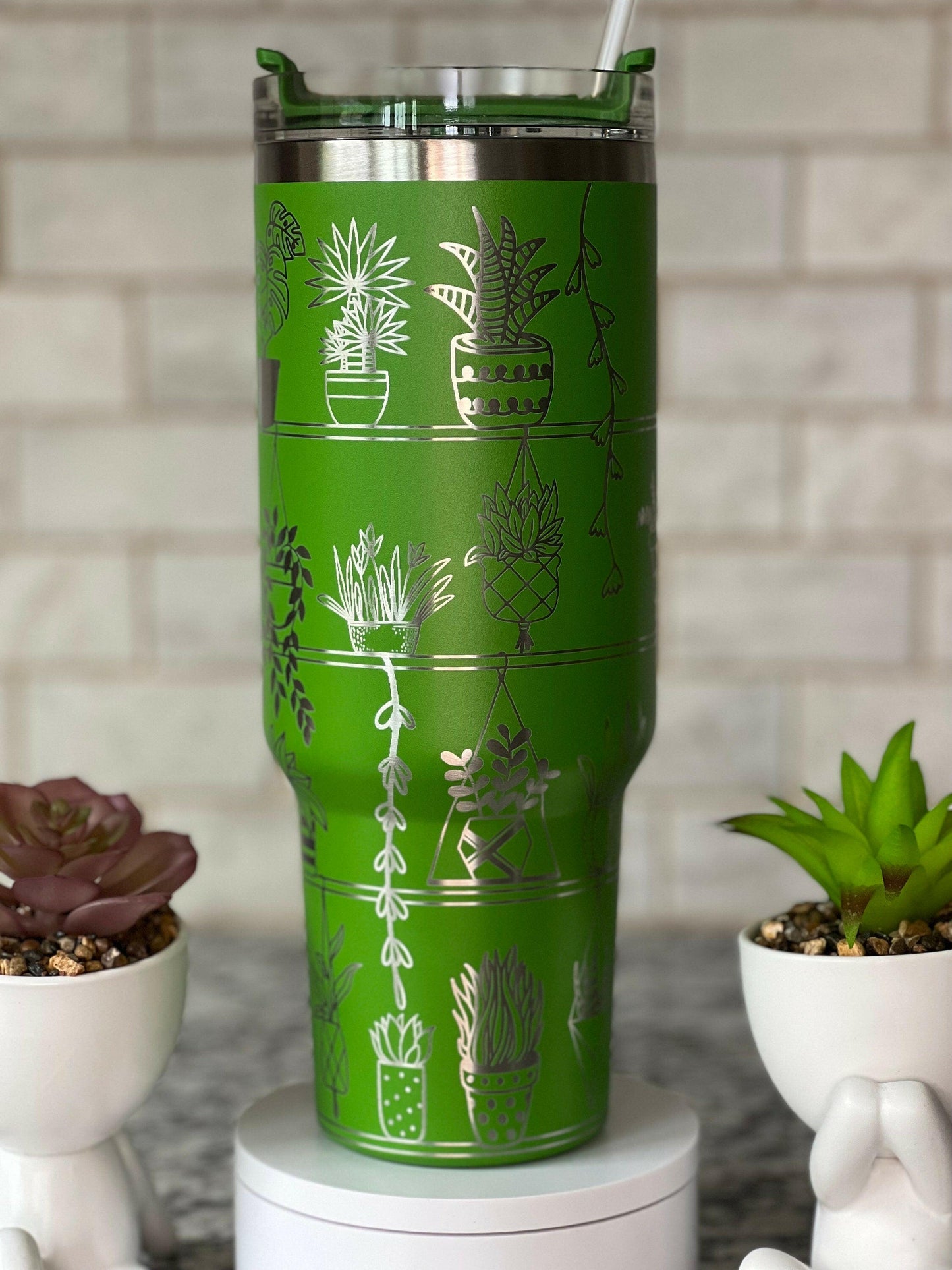 Potted Plant Shelves Laser Engraved Full Wrap Design for 40oz Tumbler, Digital Download, SVG, Seamless Design, Tumbler Wrap For Laser Rotary