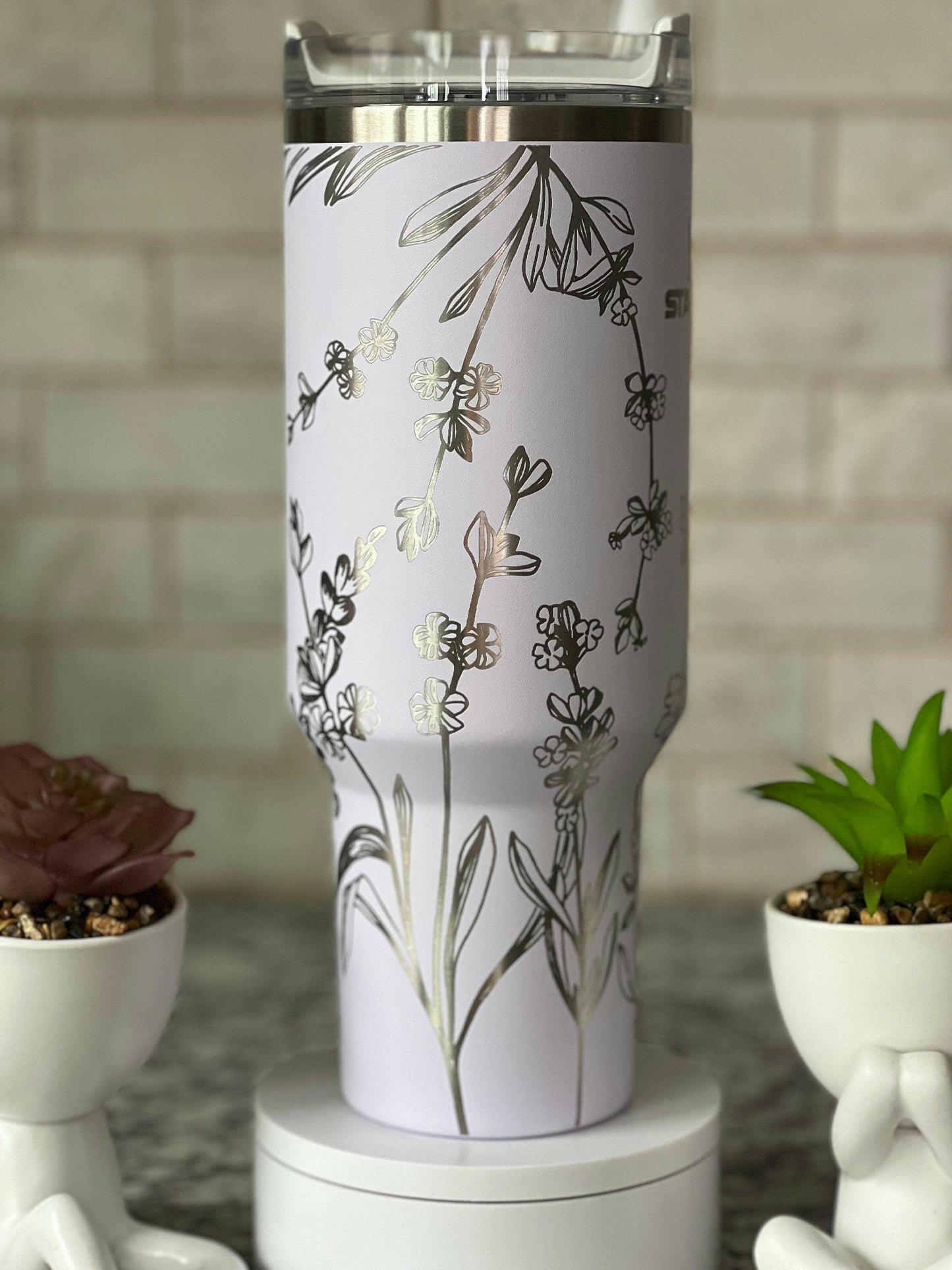 Lavender Laser Engraved Full Wrap Design for 40oz Tumbler, Digital Download, SVG, Floral Seamless Design, Tumbler Wrap For Laser Rotary