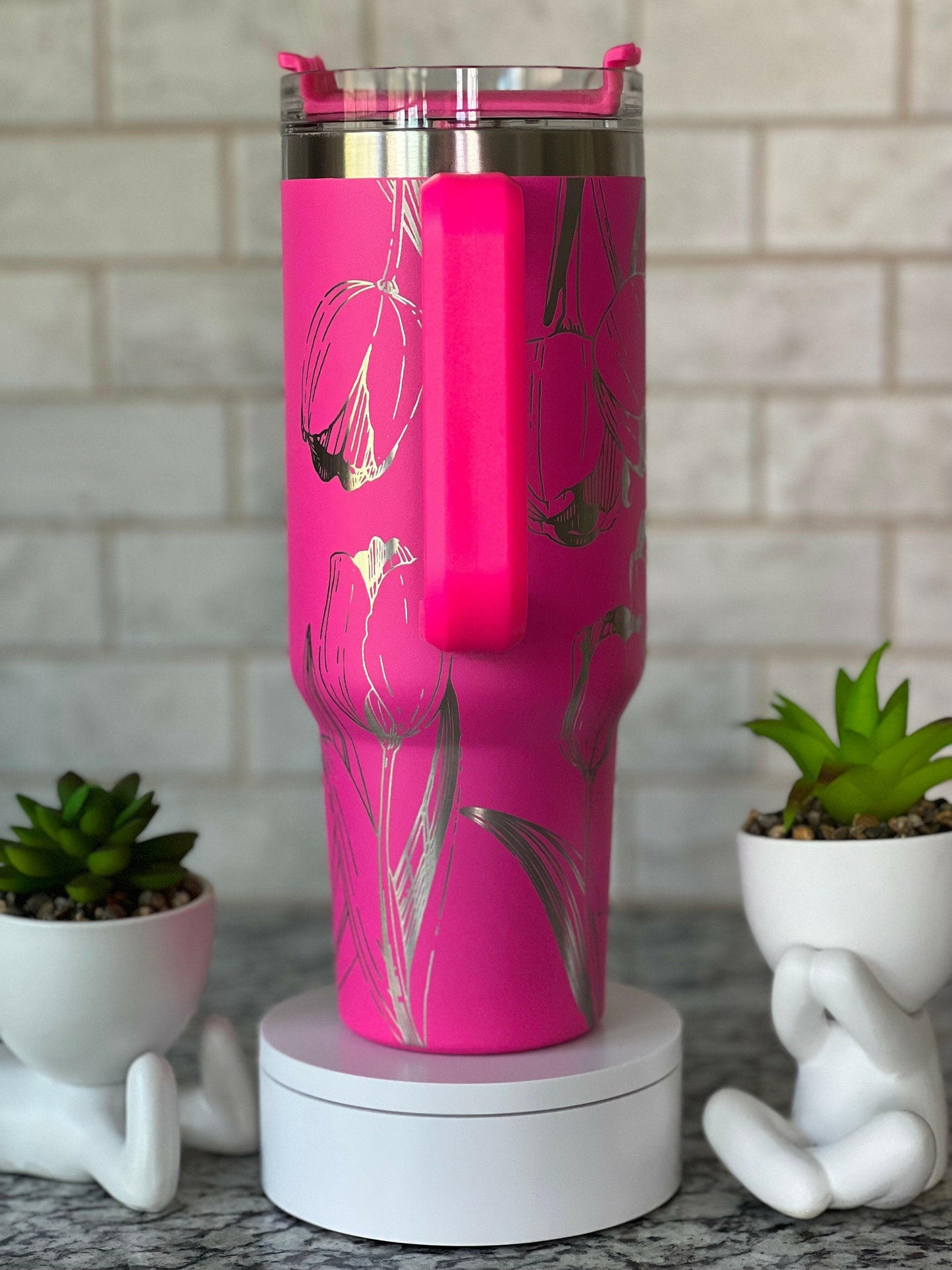 Tulips Laser Engraved Full Wrap Design for 40oz Tumbler, Digital Download, SVG, Seamless Floral Design, Tumbler Wrap For Laser Rotary