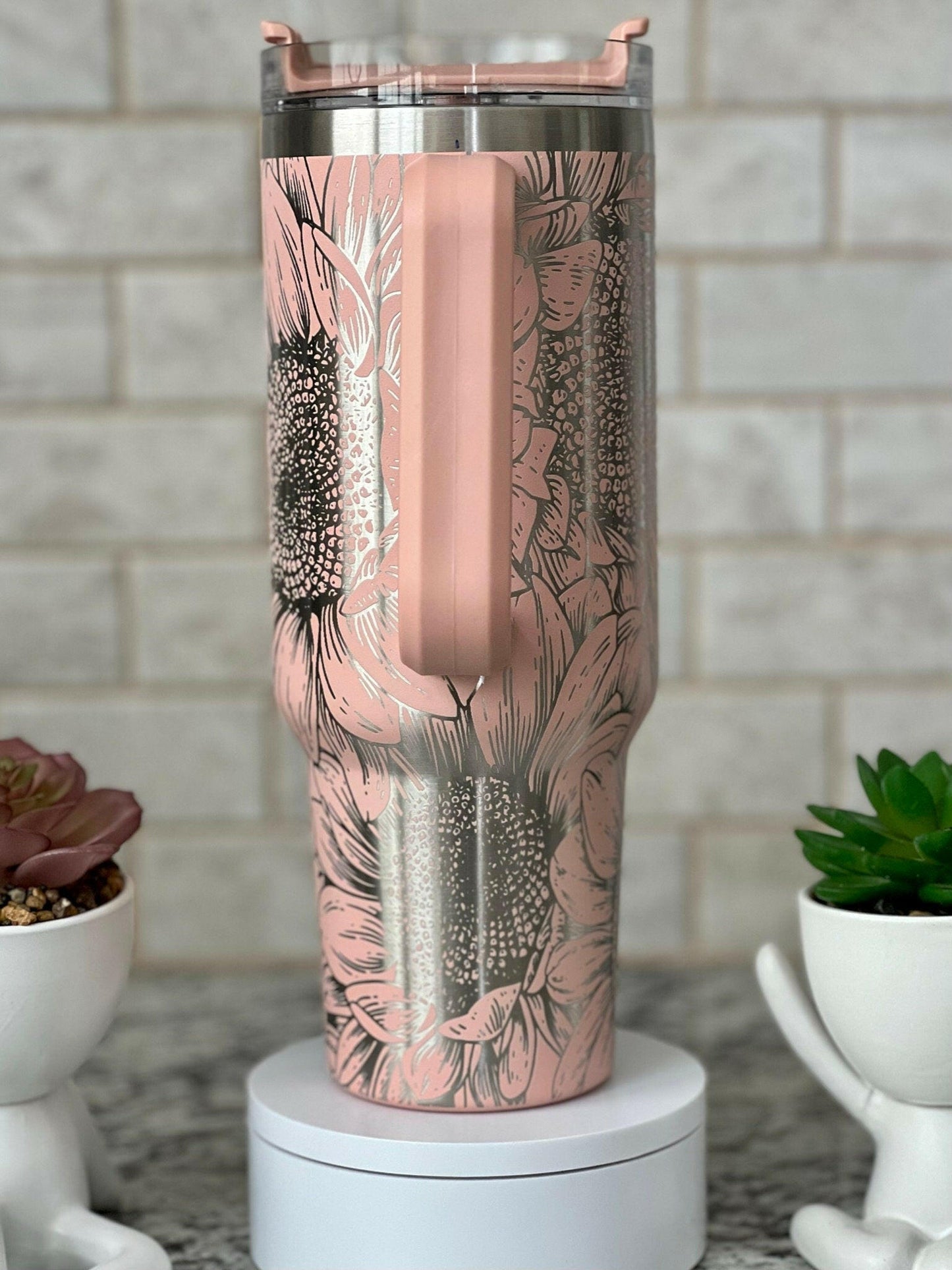 Sunflower Laser Engraved Full Wrap Design for 40oz Tumbler, Digital Download, SVG, Floral Seamless Design, Tumbler Wrap For Laser Rotary