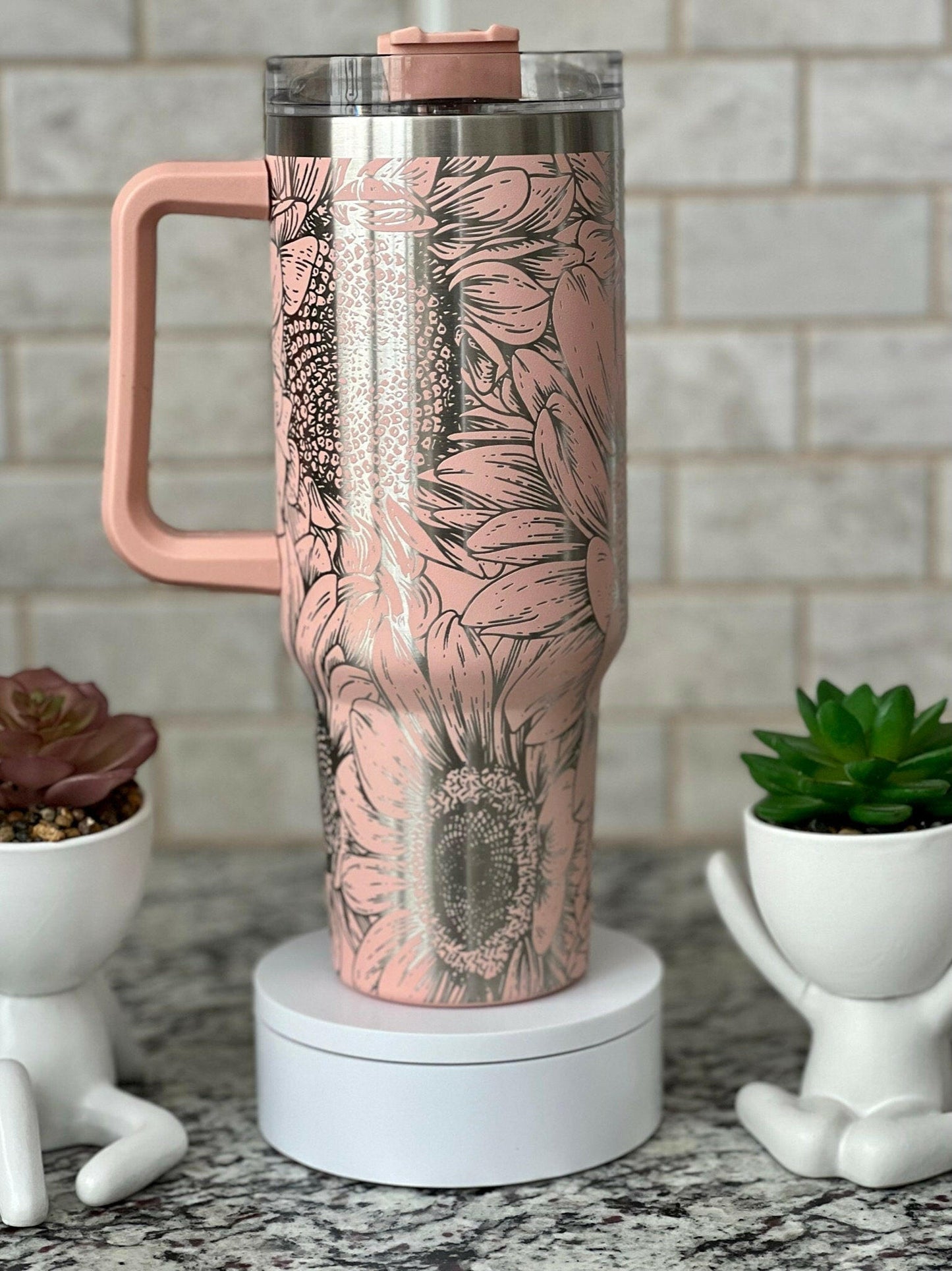 Sunflower Laser Engraved Full Wrap Design for 40oz Tumbler, Digital Download, SVG, Floral Seamless Design, Tumbler Wrap For Laser Rotary