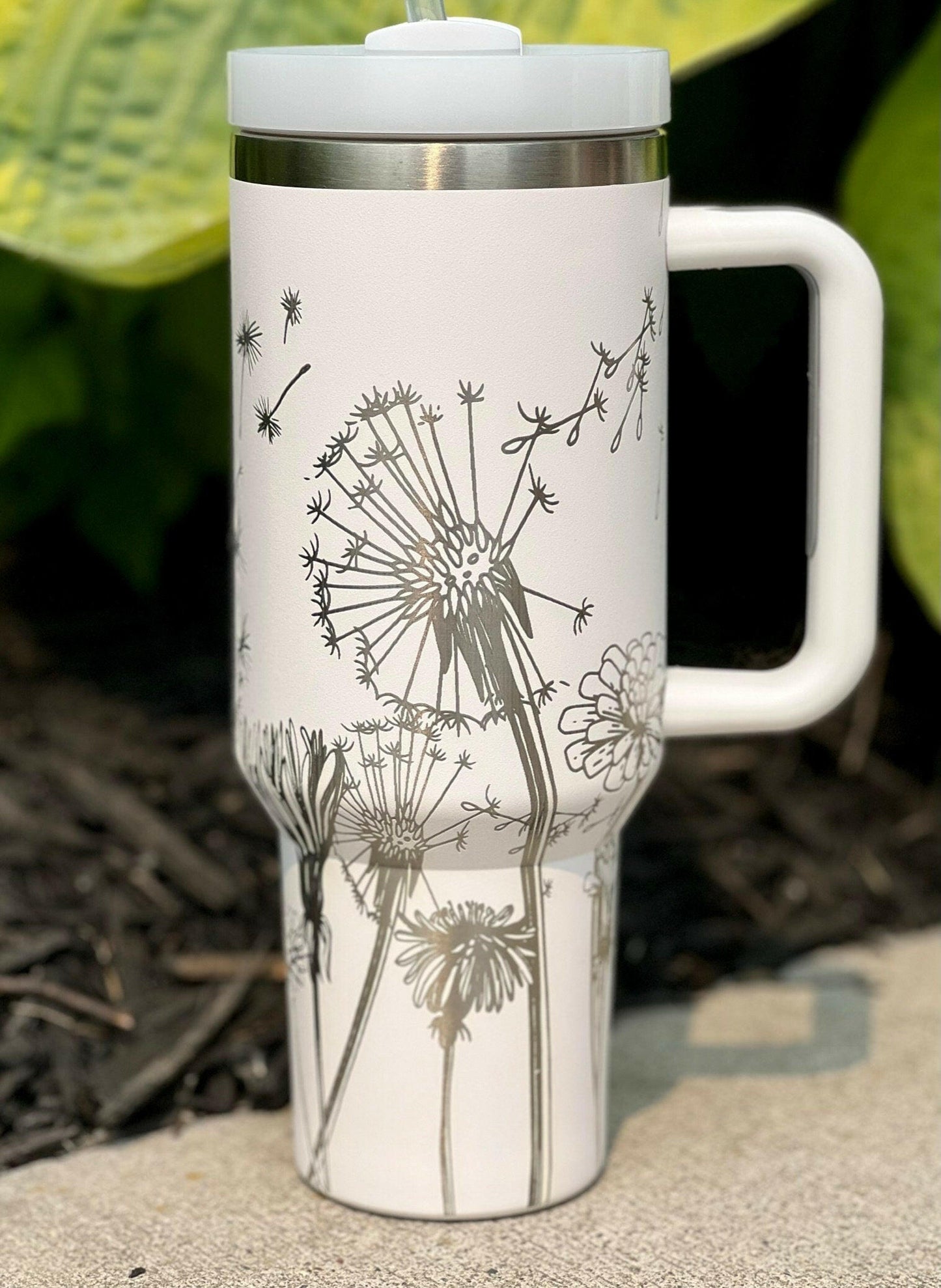 Dandelions Laser Engraved Full Wrap Design for 40oz Tumbler, Digital Download, SVG, Floral Seamless Design, Tumbler Wrap For Laser Rotary