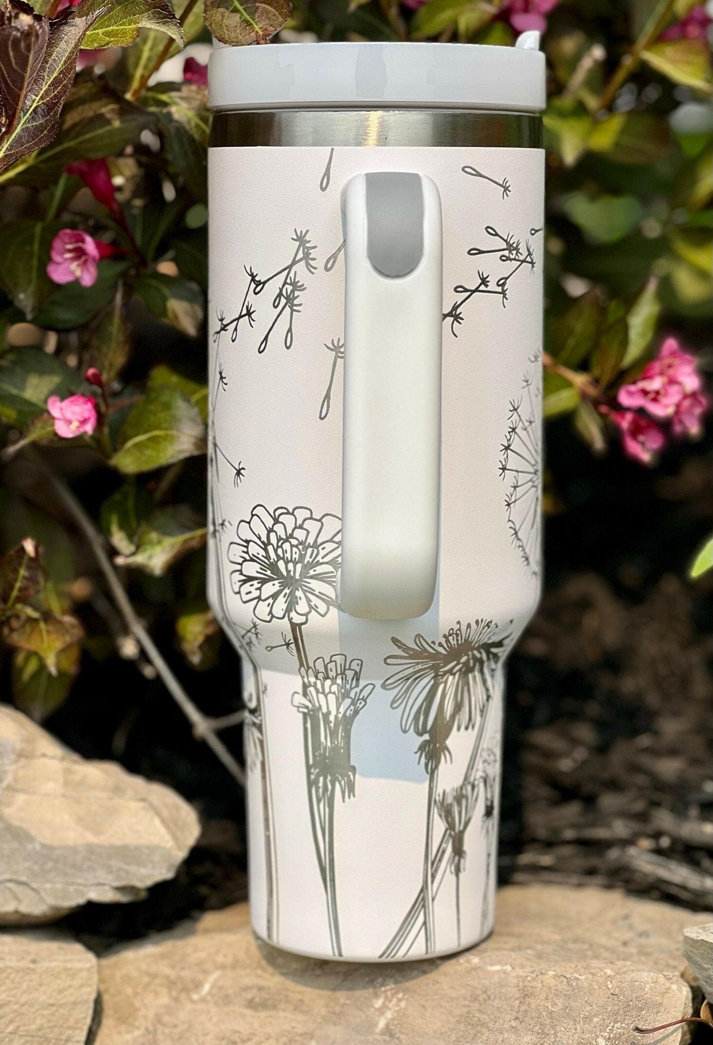 Dandelions Laser Engraved Full Wrap Design for 40oz Tumbler, Digital Download, SVG, Floral Seamless Design, Tumbler Wrap For Laser Rotary