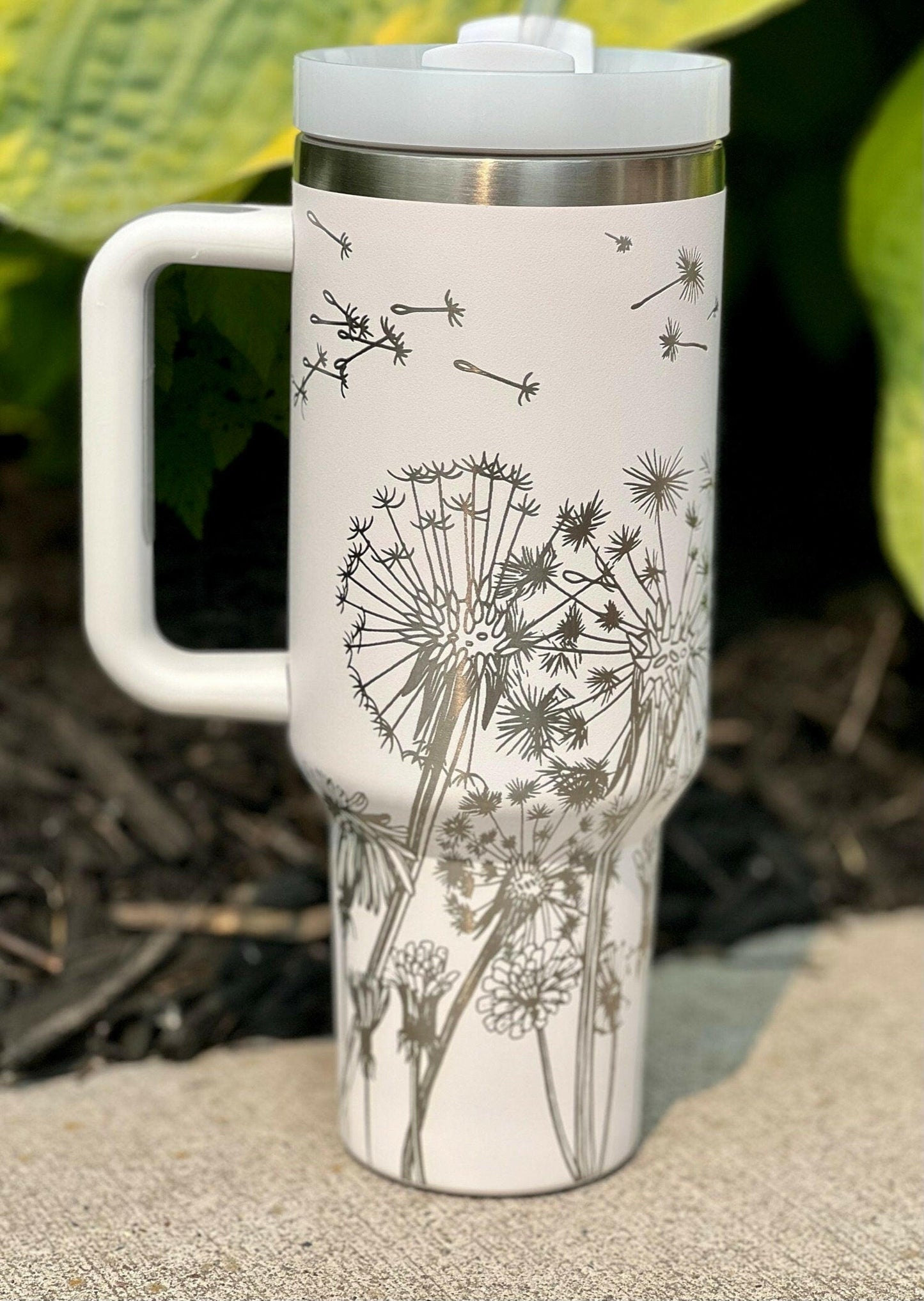 Dandelions Laser Engraved Full Wrap Design for 40oz Tumbler, Digital Download, SVG, Floral Seamless Design, Tumbler Wrap For Laser Rotary